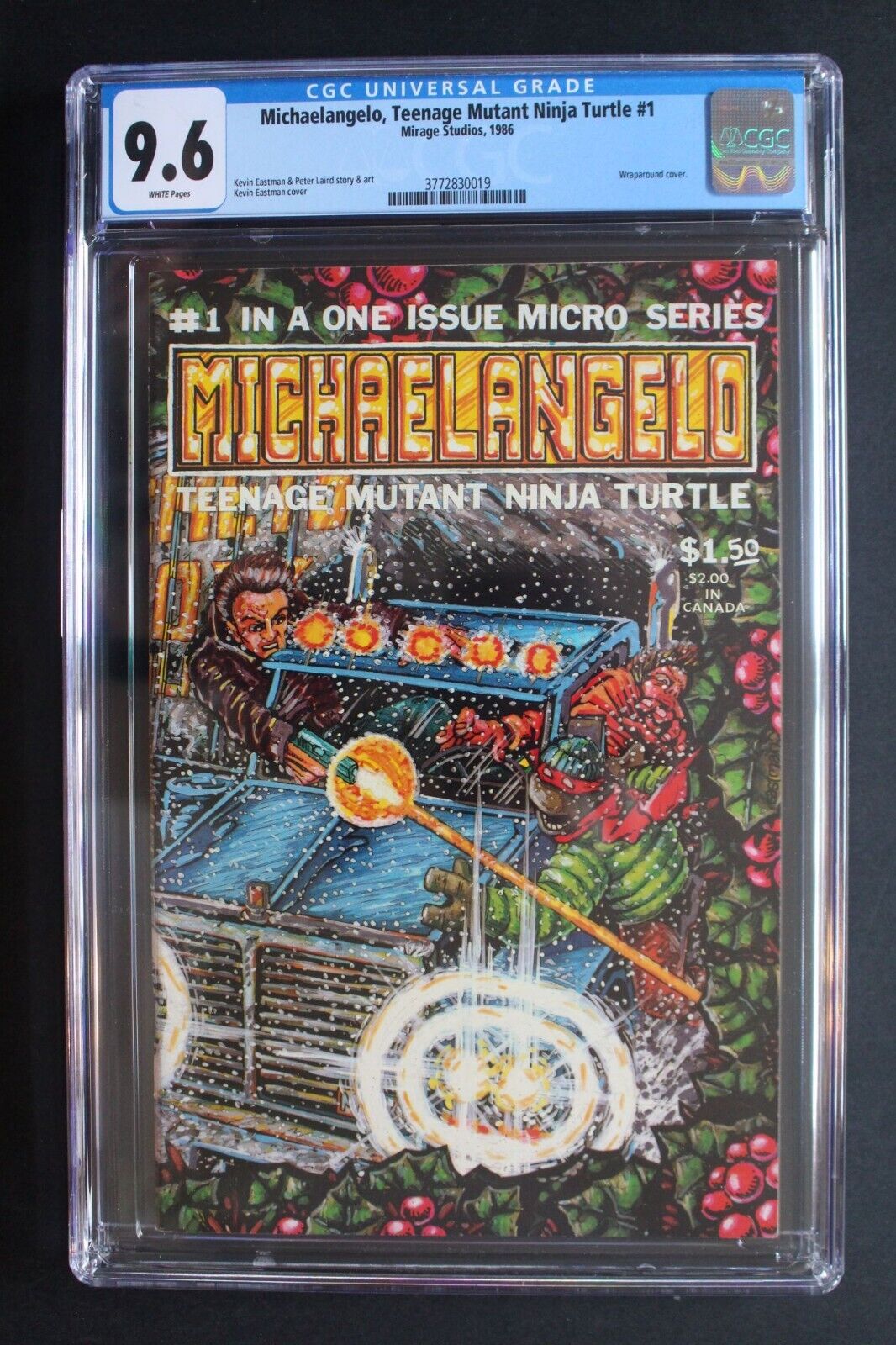 MICHAELANGELO, TMNT #1 1st SOLO Mirage 1986 April O\'Neill GIZMO Eastman CGC 9.6