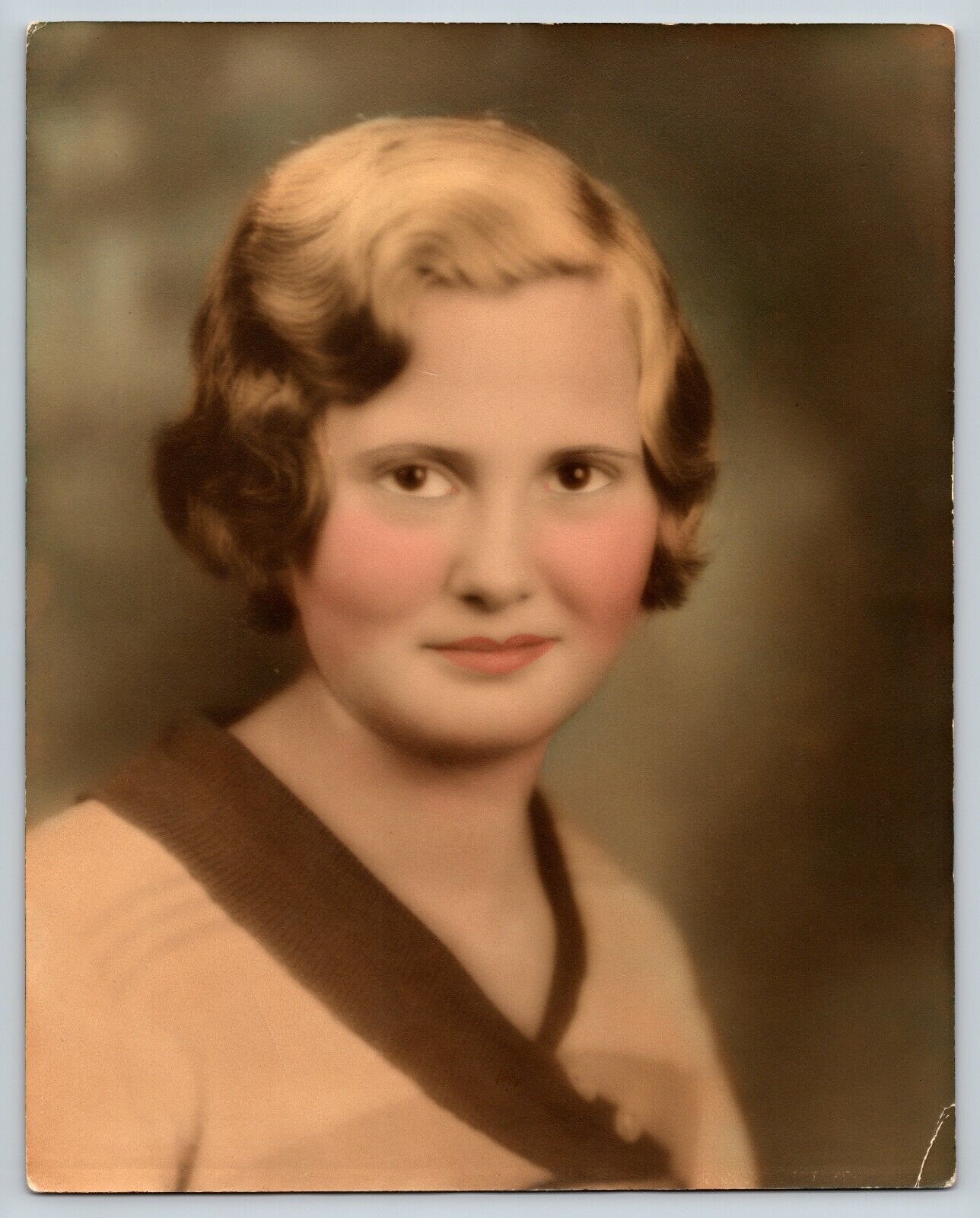 Helen Haslen Wife of Harlen Adopted Sister of Gladys Vintage Hand Colored Photo