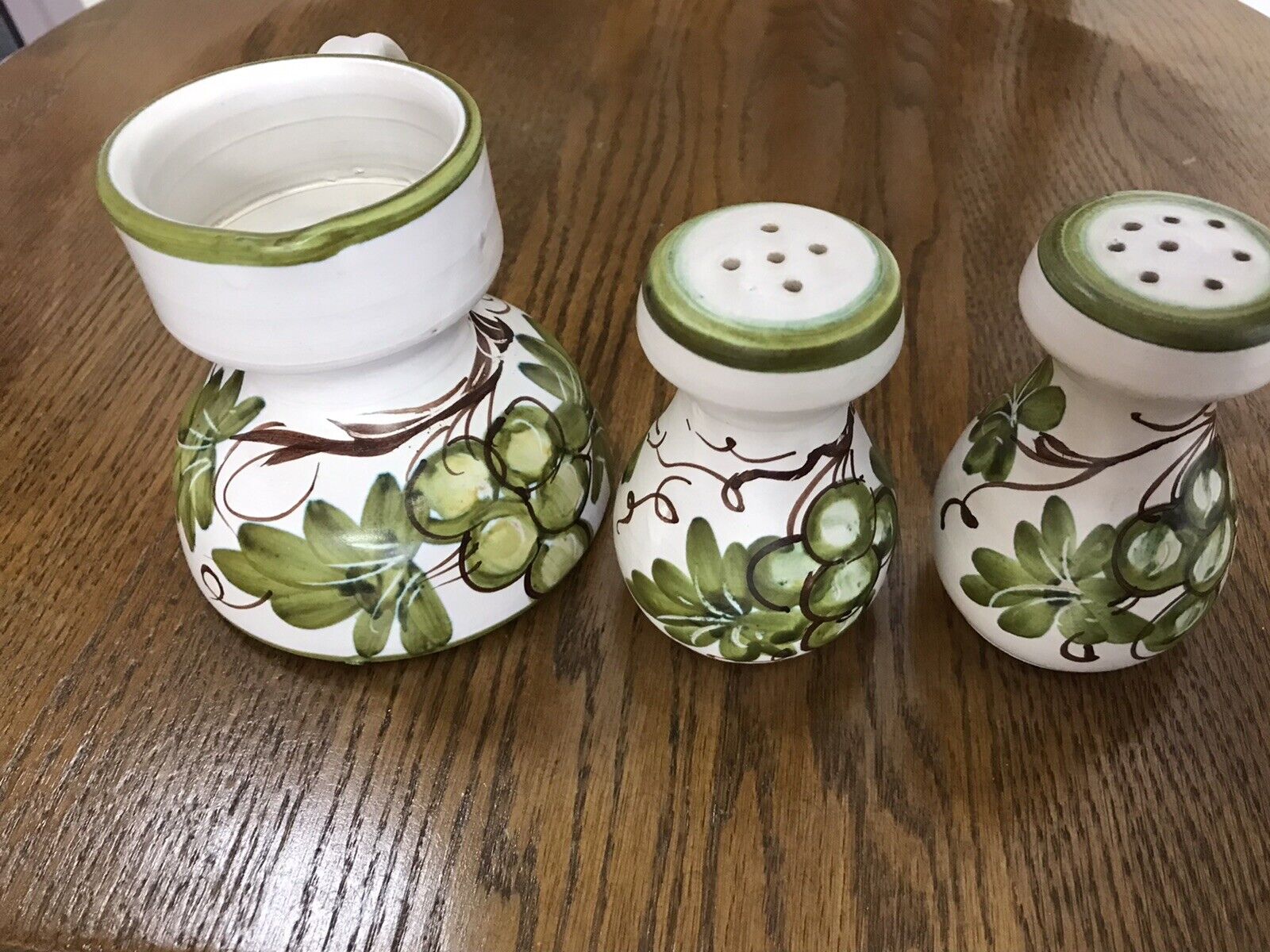 VTG HH Italy Grapevine Small Pitcher W/ CC Italy Salt and Pepper Shaker 3 pc.