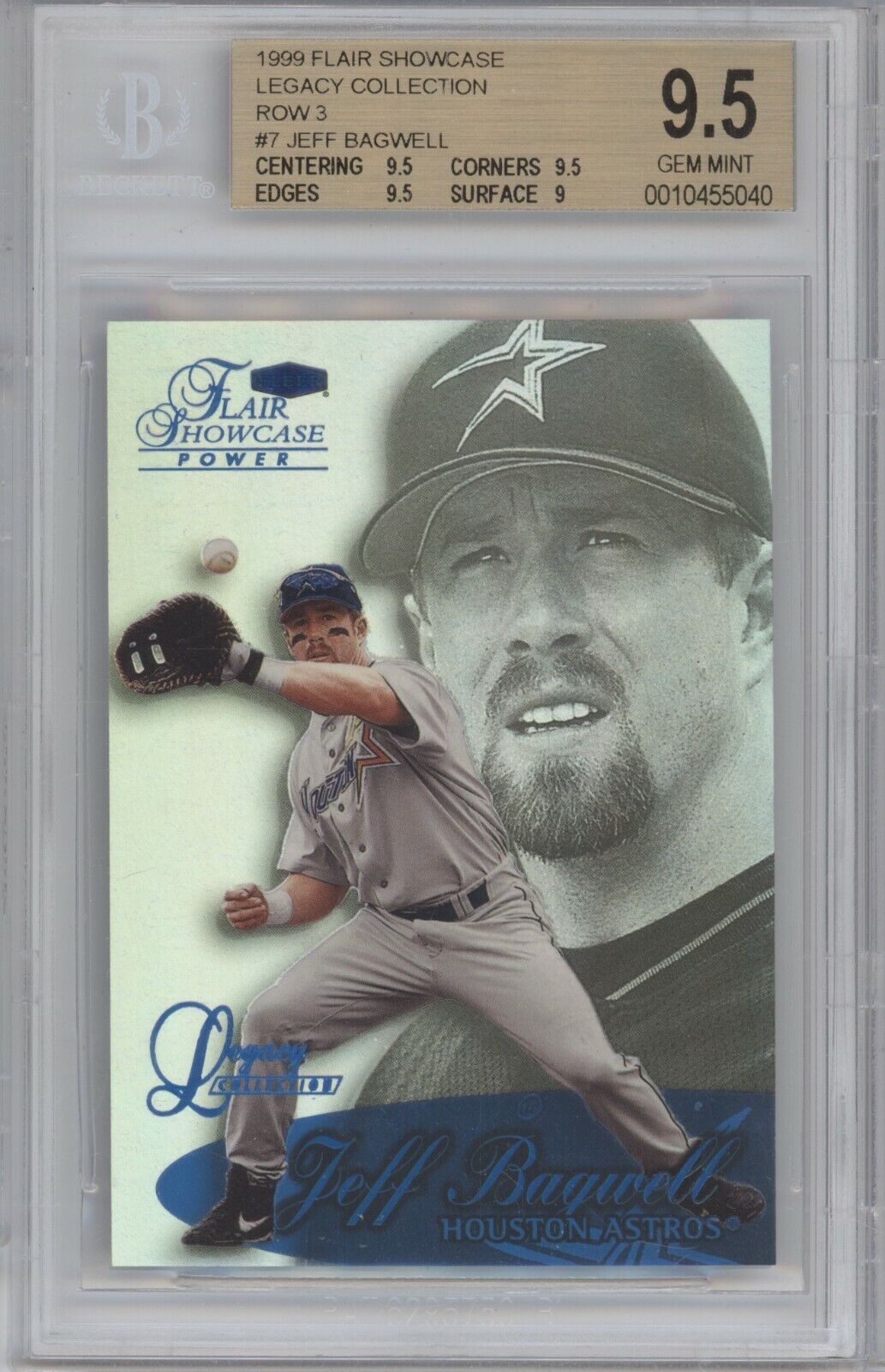 JEFF BAGWELL 1999 FLAIR SHOWCASE LEGACY COLLECTION ROW 2 /99 #7 BGS 9.5 