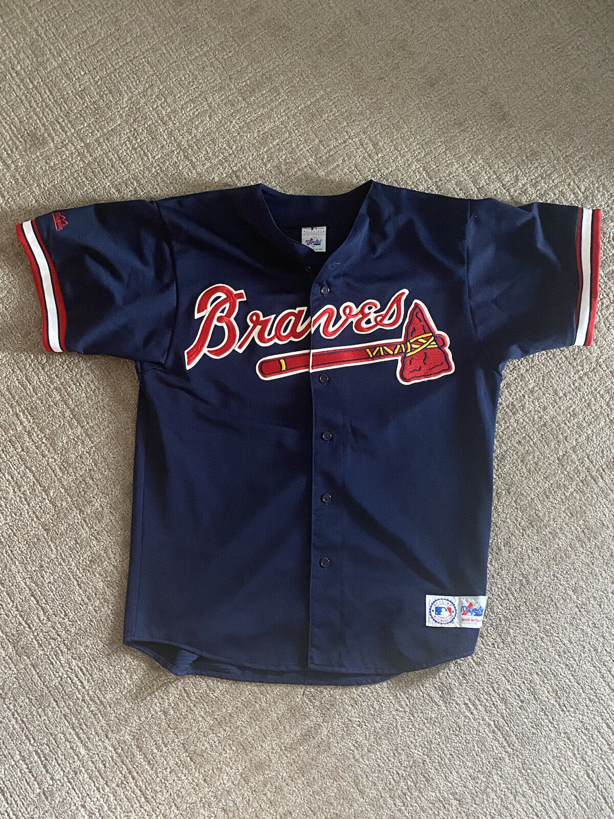 Majestic MLB Atlanta Braves Chipper Jones Jersey #10 Size Large L 44/46