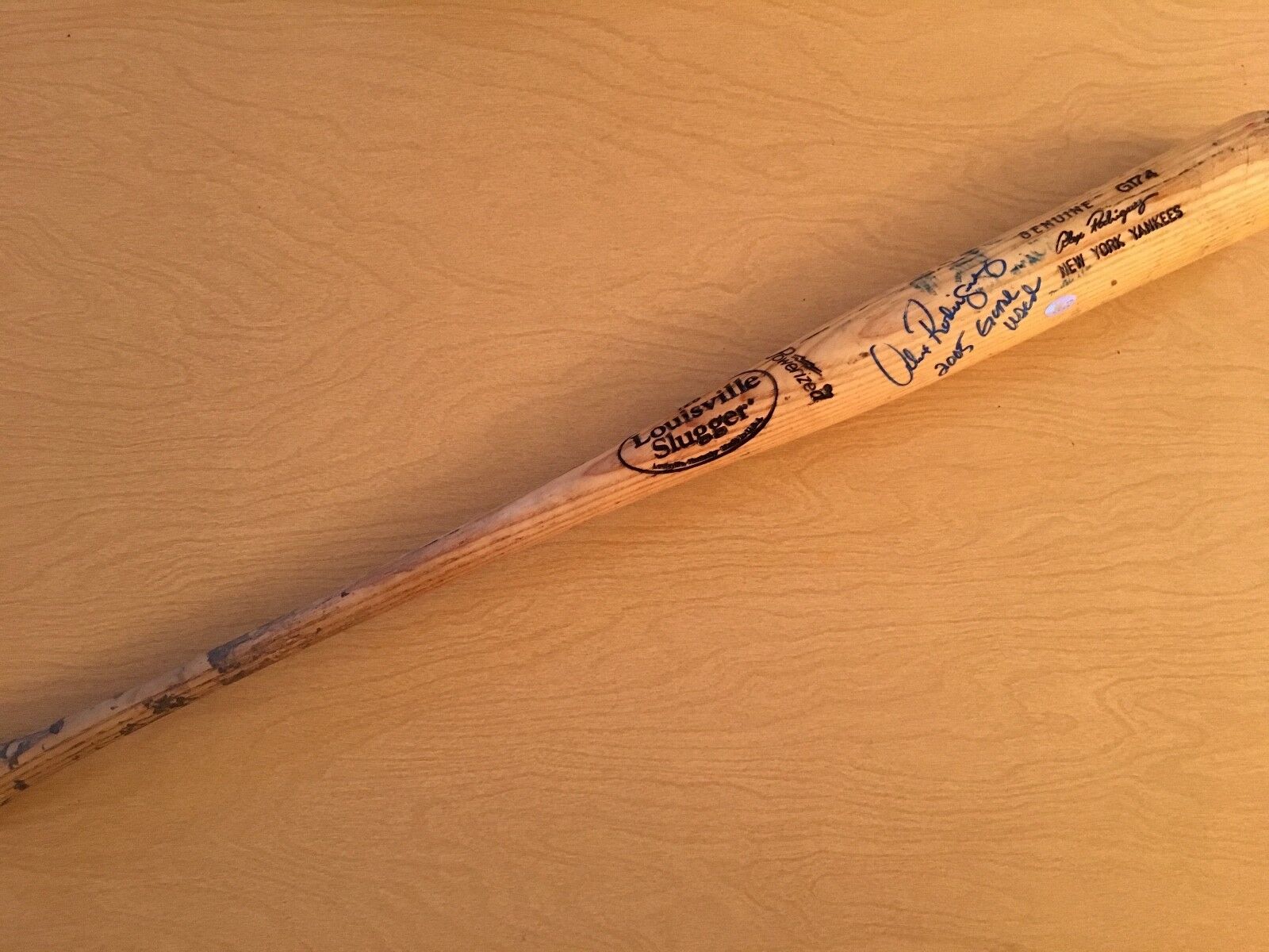 ALEX RODRIGUEZ Signed Autographed 2005 Game USED Louisville Bat Yankees AROD COA