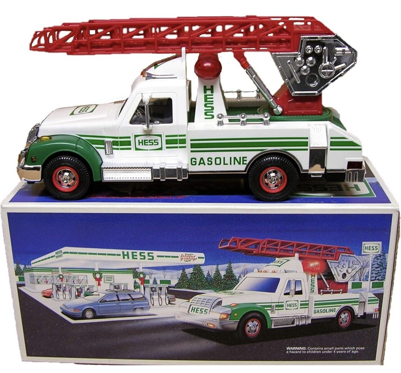 New 1994 Hess Rescue Truck Ladder Fire Sound Siren Horn Lights In Box Authentic