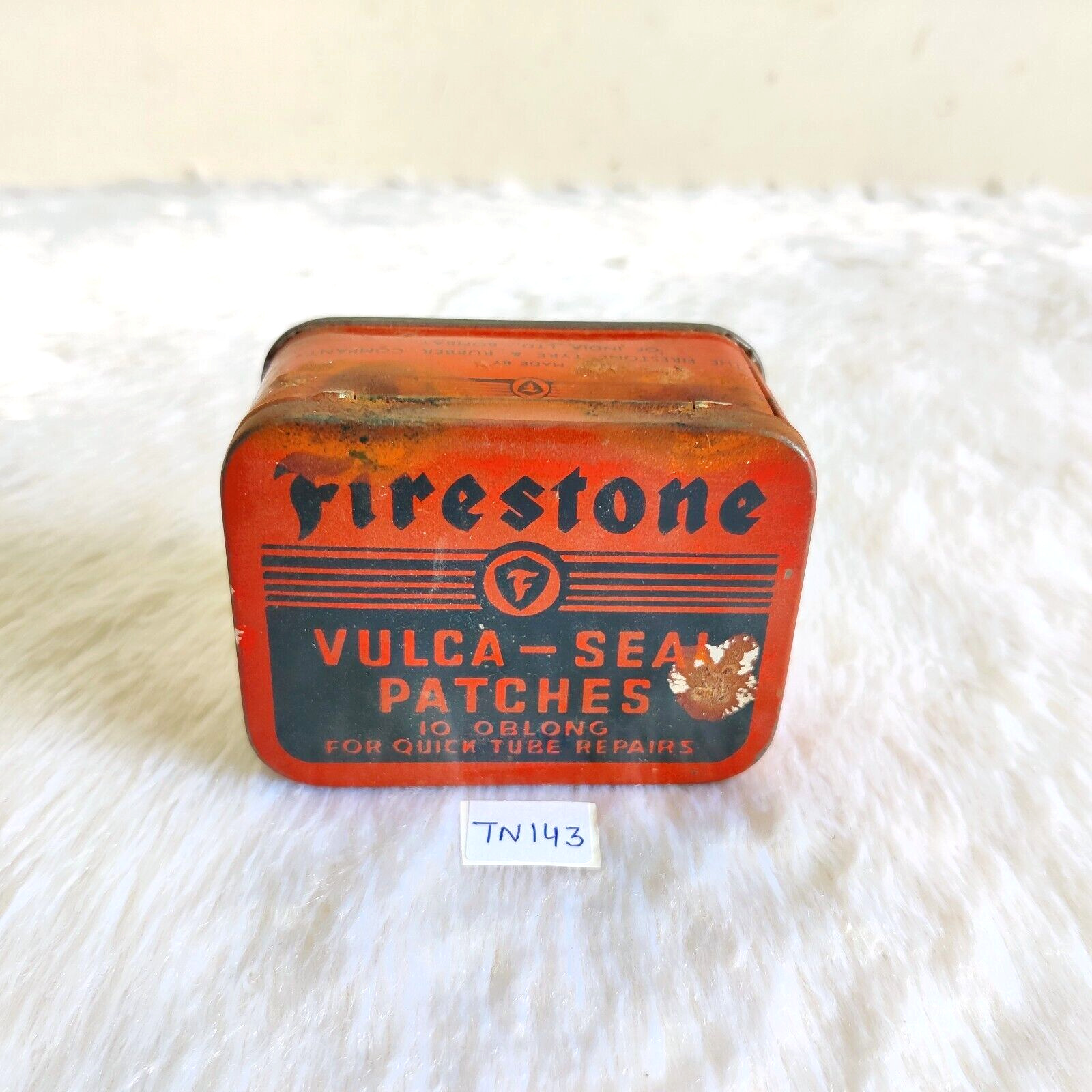 Vintage Firestone Vulca Seal Patches Advertising Tin Unused Packed Rare TN143