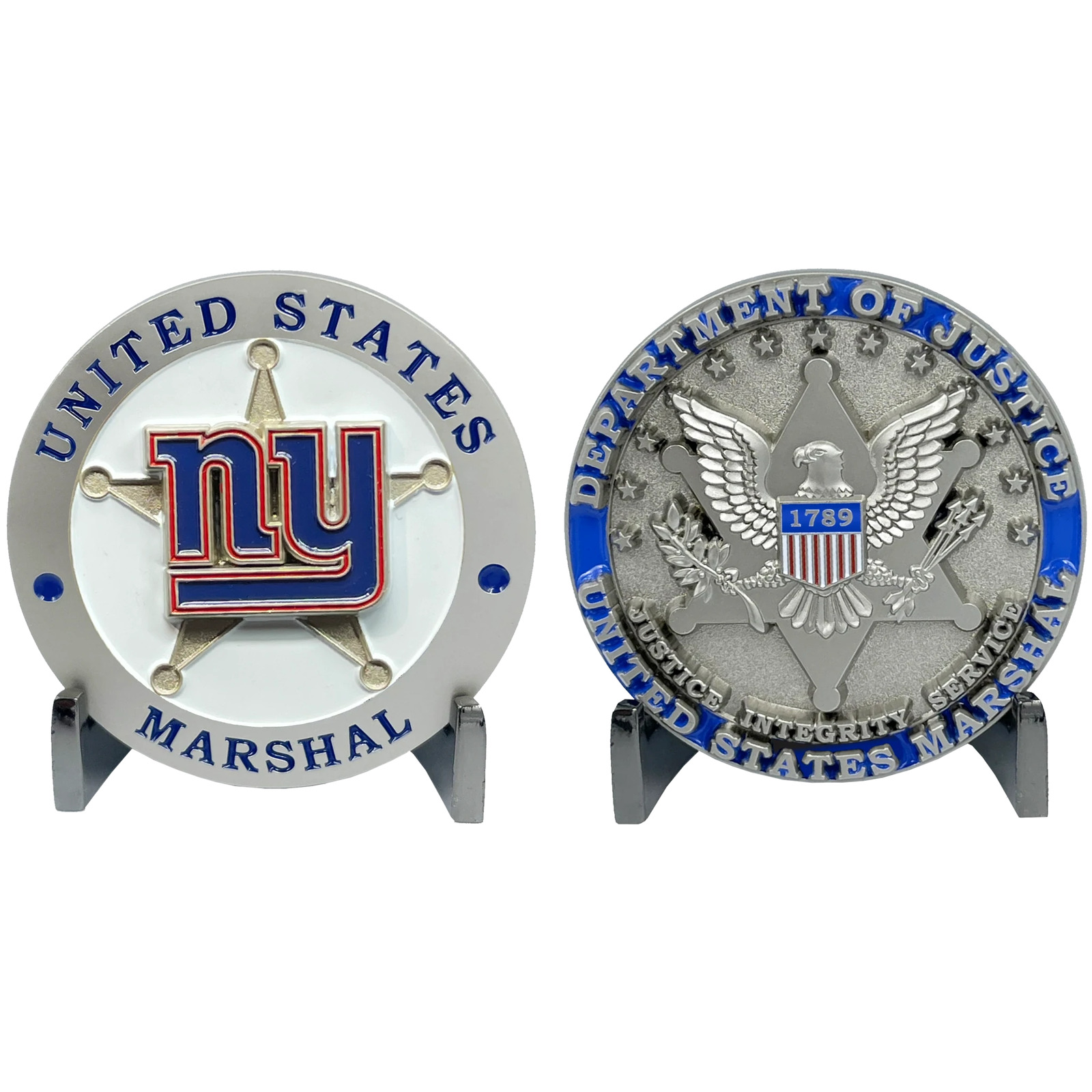 BL10-001 New York New Jersey Football United States NY US Marshal Challenge Coin