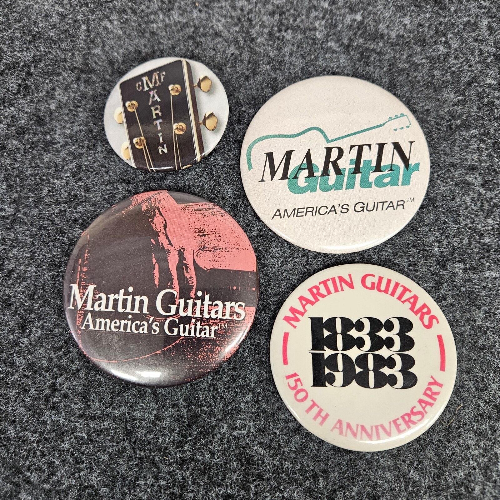 C F Martin Guitar Pin Lot Pinback Badge 1833 Martin Guitars (4)