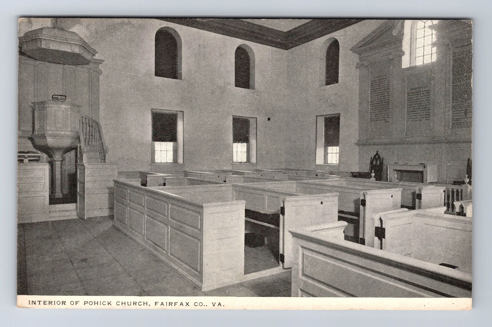 Lorton VA, Virginia, Interior Of Pohick Church, Fairfax County, Vintage Postcard