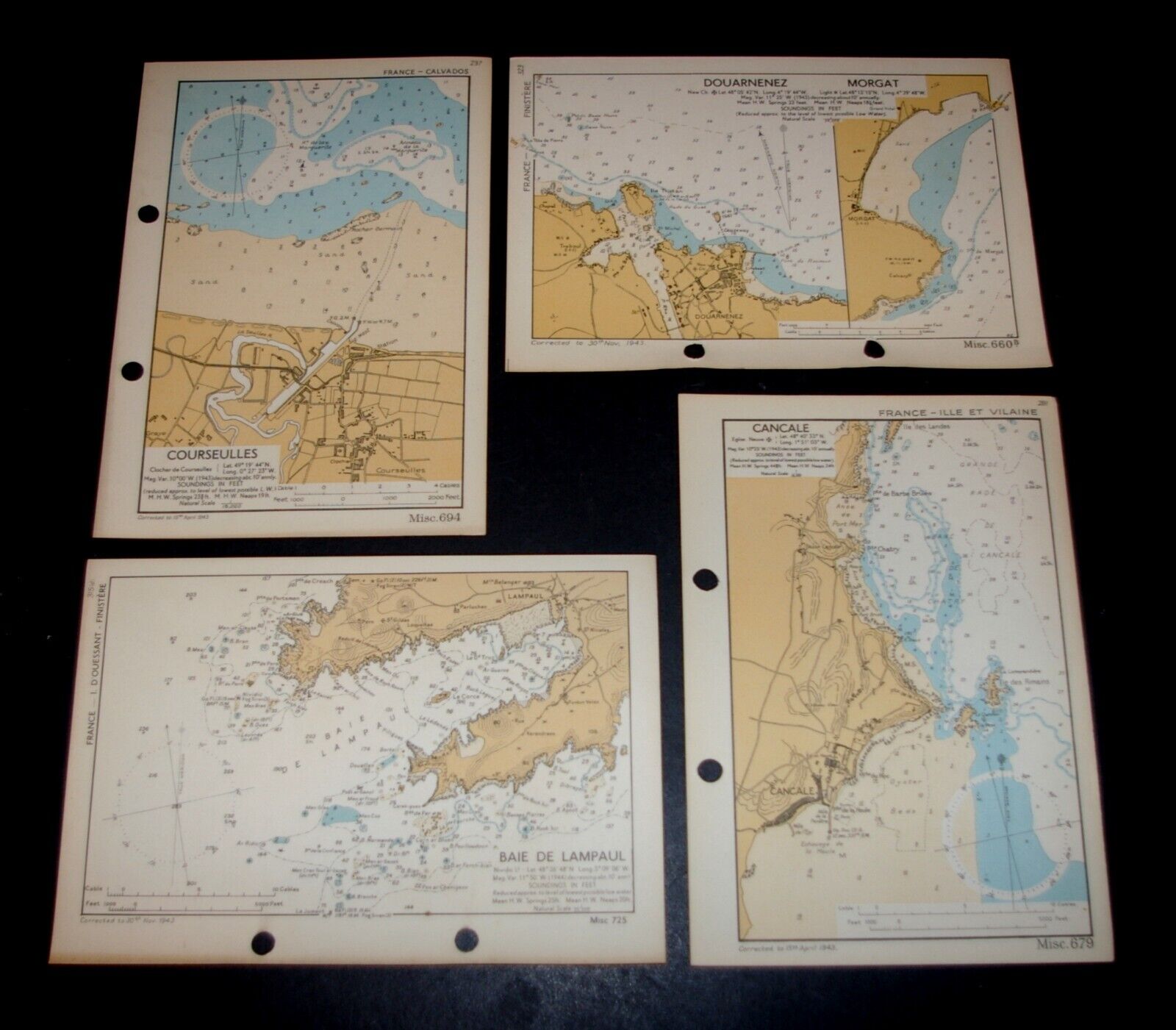 WW2 OVERLORD 4 Planning maps for D-day invasion of FRANCE - 1943 COURSEULLES