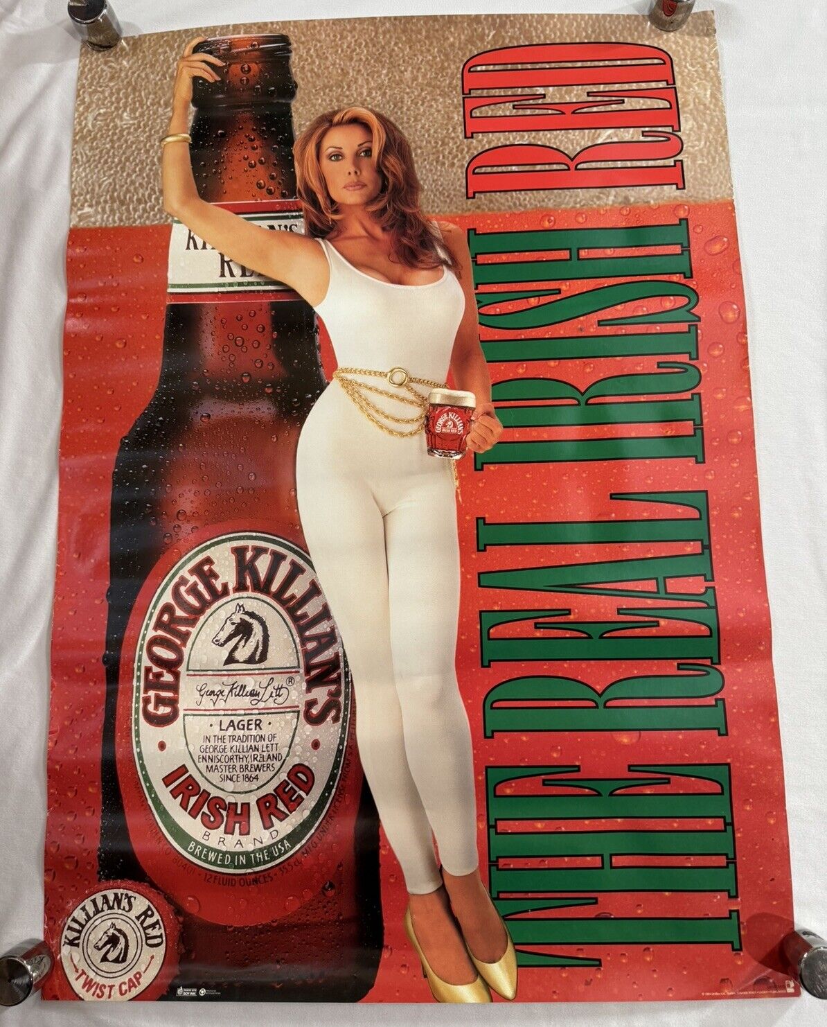 George Killian\'s Lager - The Real Irish Red Beer Poster 21x30” Pinup 1994 Garage