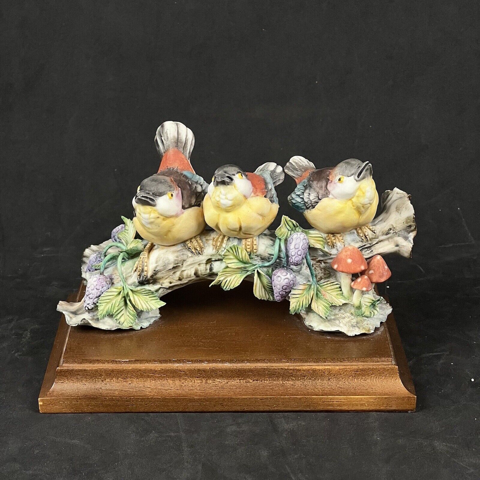 Vintage Italian Capodimonte Hand Painted Bisque Porcelain Bird Made in Italy