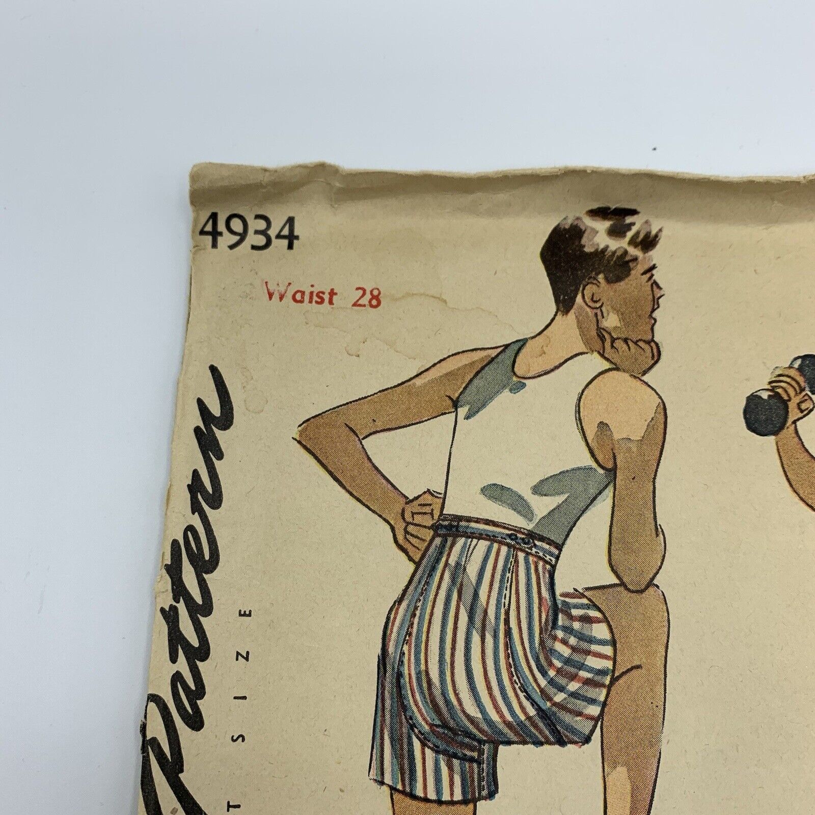 Vintage Simplicity Sewing Pattern Unprinted Boys Shorts #4934 Waist 28 