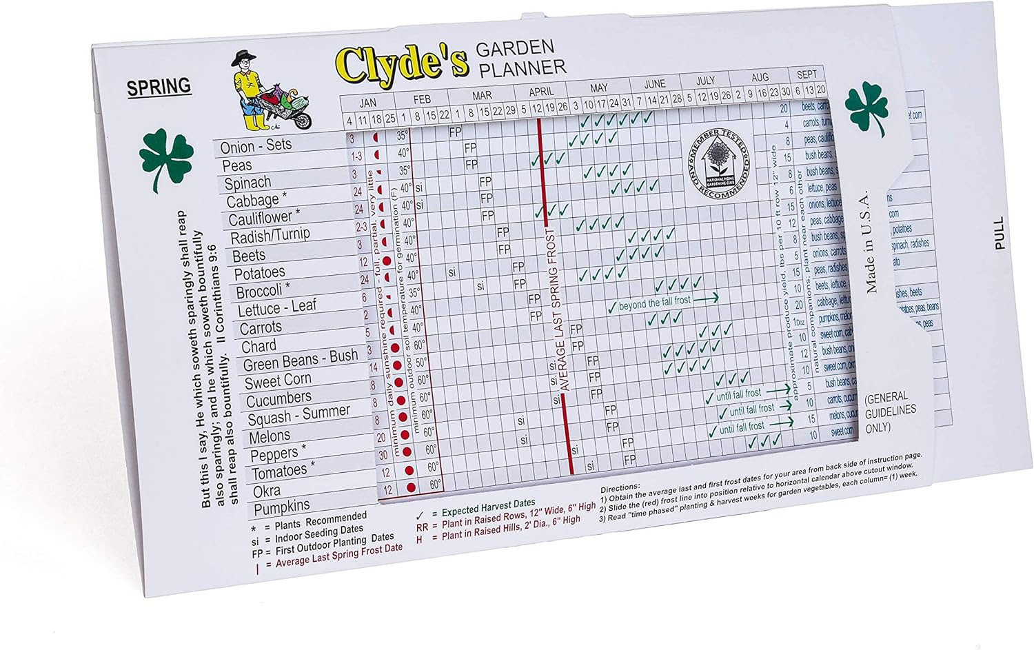 Clyde\'s Garden Planner - Clyde\'s Vegetable Planting Slide Chart
