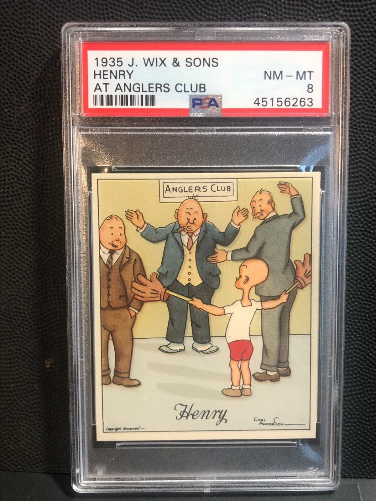 Henry at Anglers Club 1935 J. Wix & Sons Tobacco Card Graded PSA 8 NM-MT