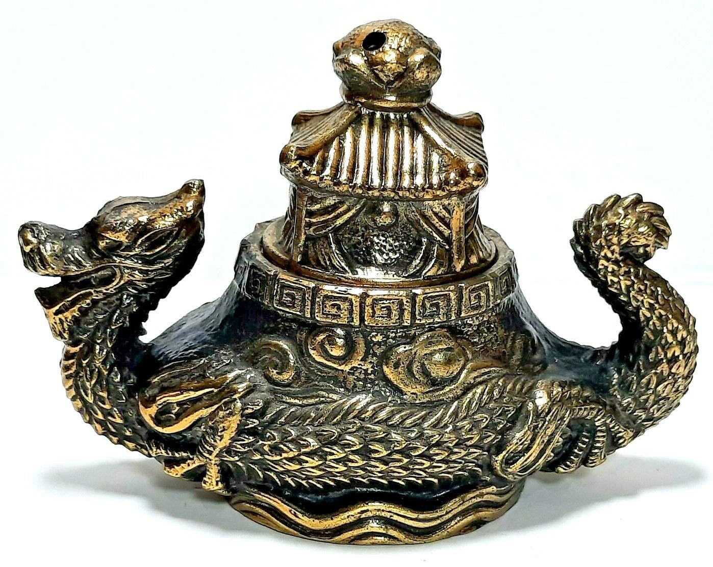 Brass dragon incense burner  pre-owned