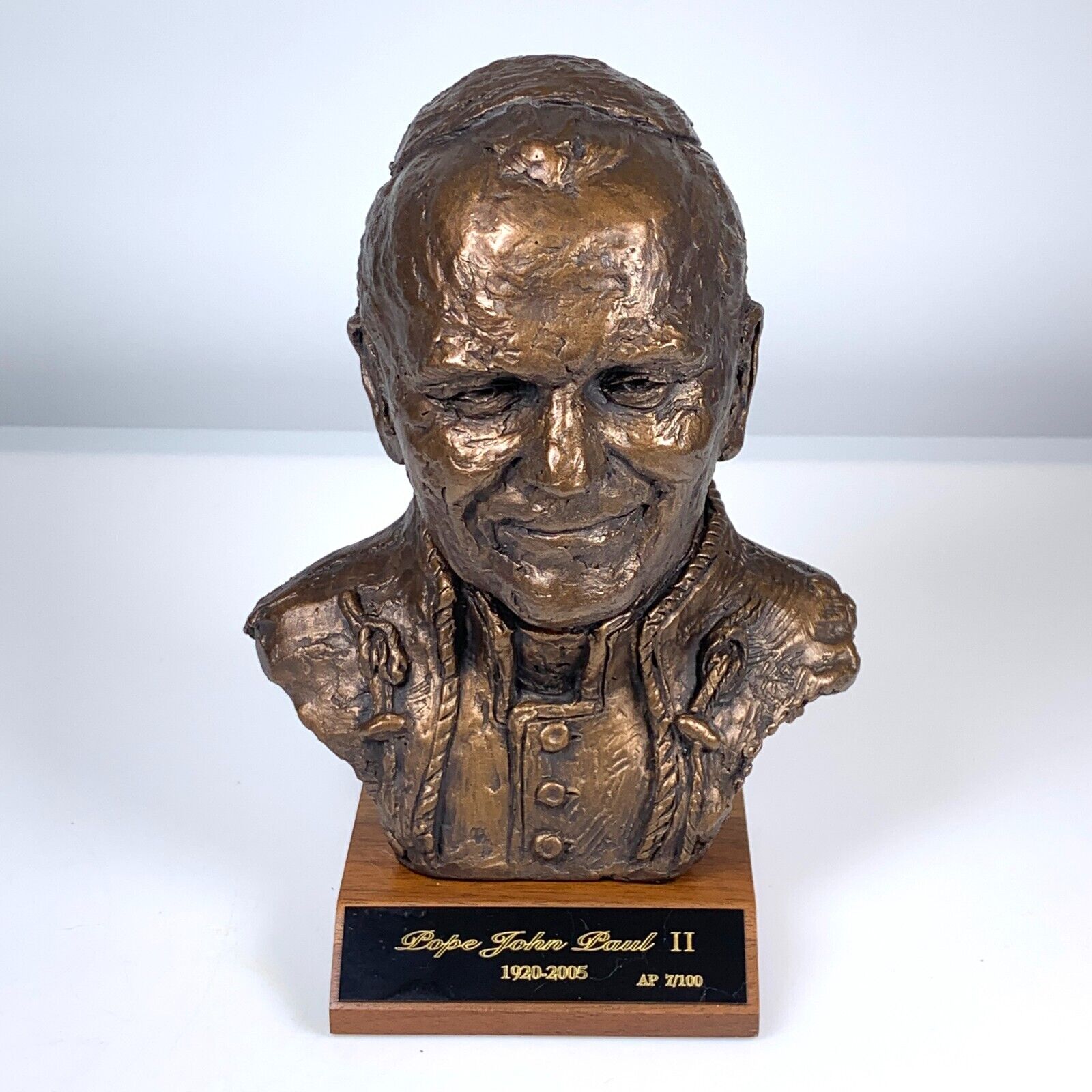 2005 Pope John Paul II Bust Bronze Statue 1920-2005 ARTIST PROOF 7/100 RARE 8\