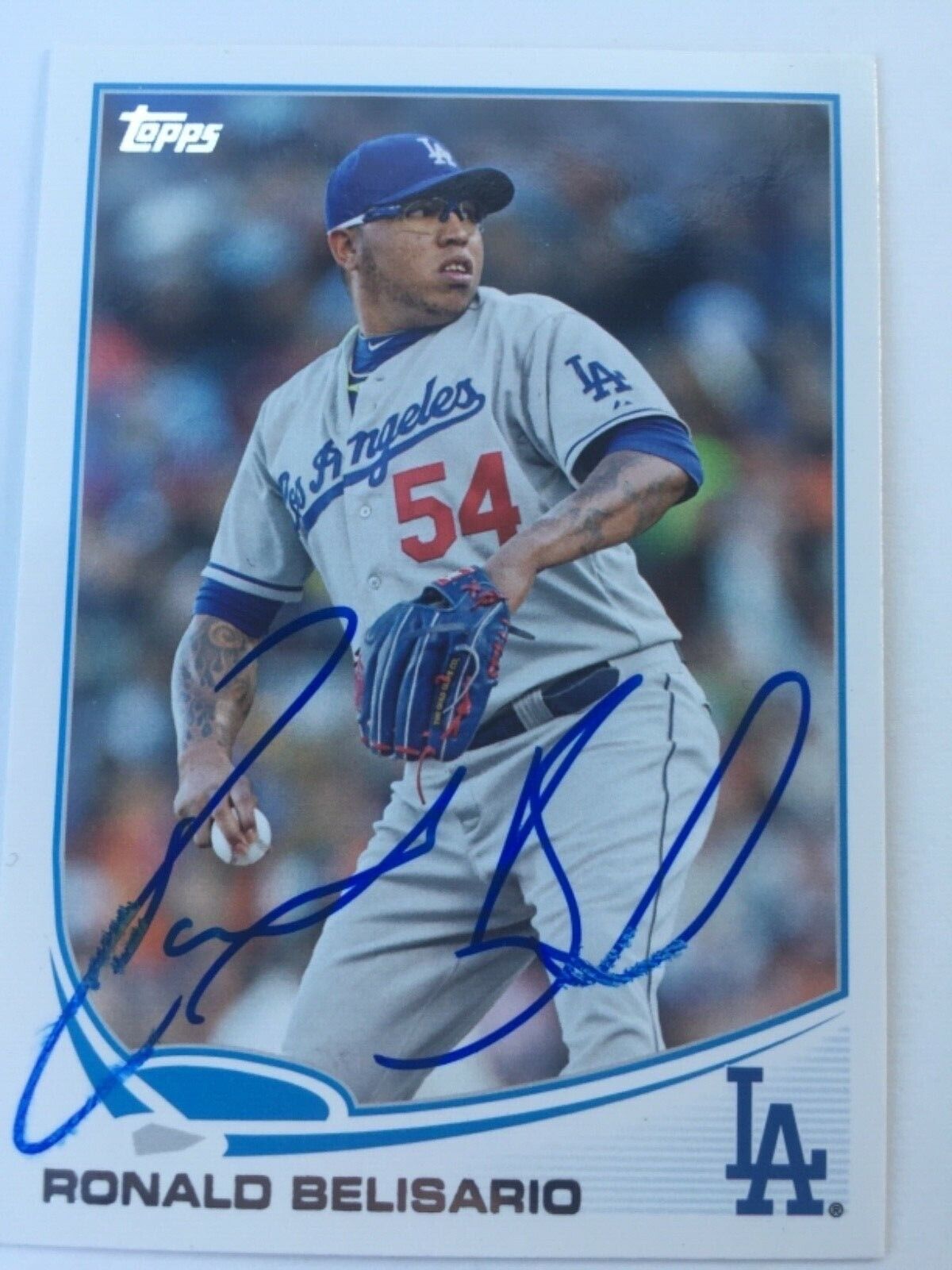 2013 Topps Los Angeles Dodgers Ronald Belisario Autographed Card #US132