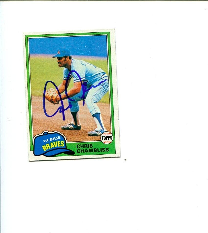 Chris Chambliss Atlanta Braves 1981 Topps Signed Autograph Photo Card