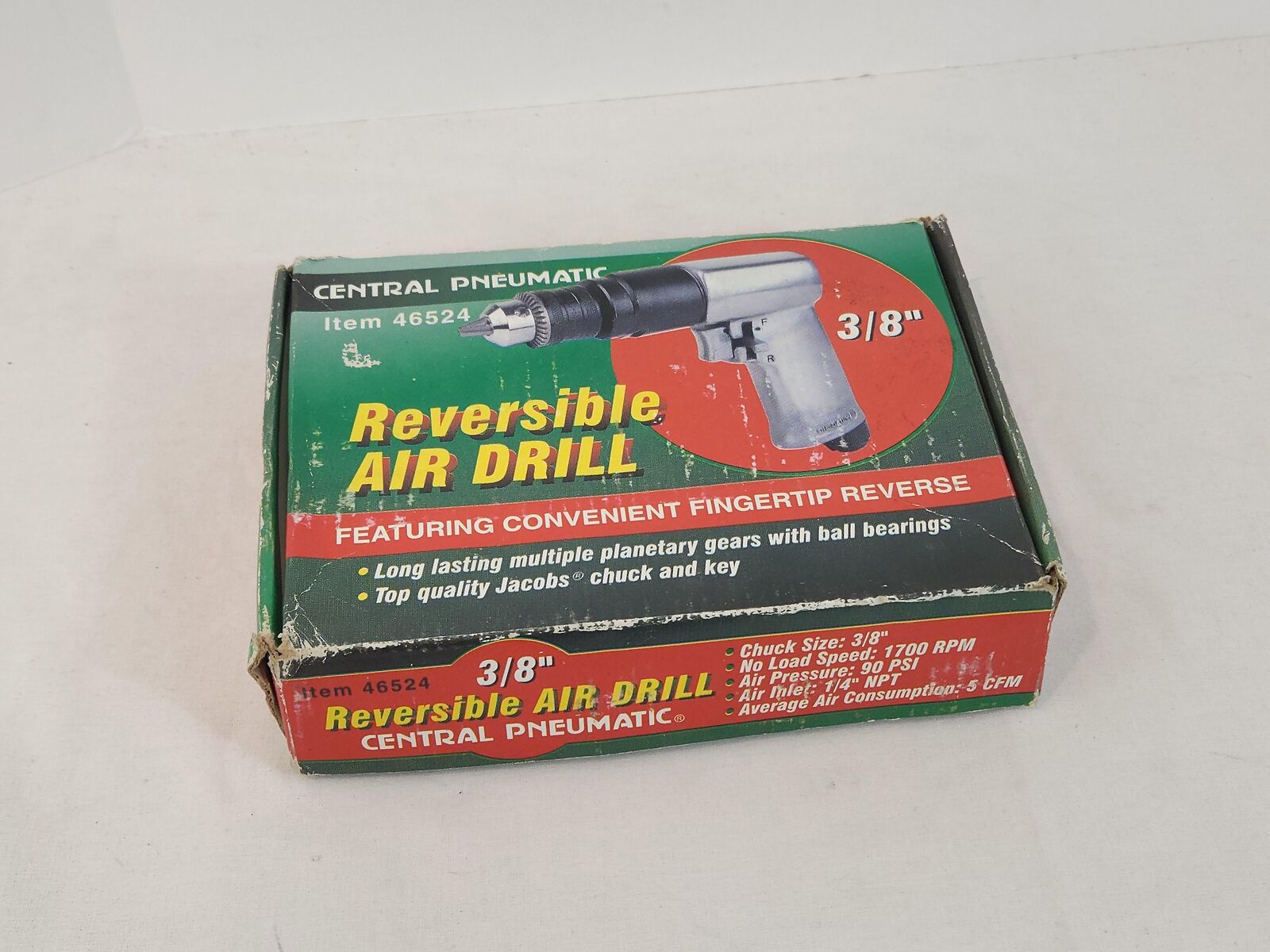 Central Pneumatic Reversible Air Drill (46524) - 3/8\