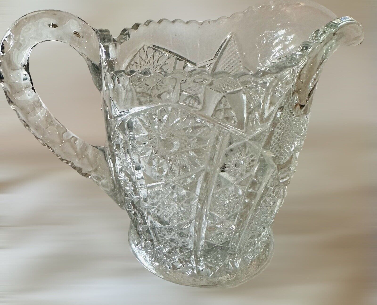 Antique EAPG Clear Glass Small Pitcher, Creamer Early 1900s MINT CONDITION