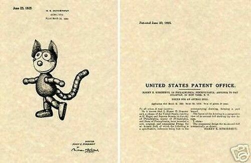 Vintage 1925 FELIX THE CAT PATENT Art Print READY TO FRAME Schoenhut