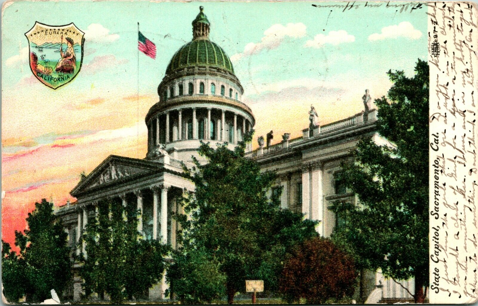 Vtg Postcard 1908 Sacramento California State Capitol