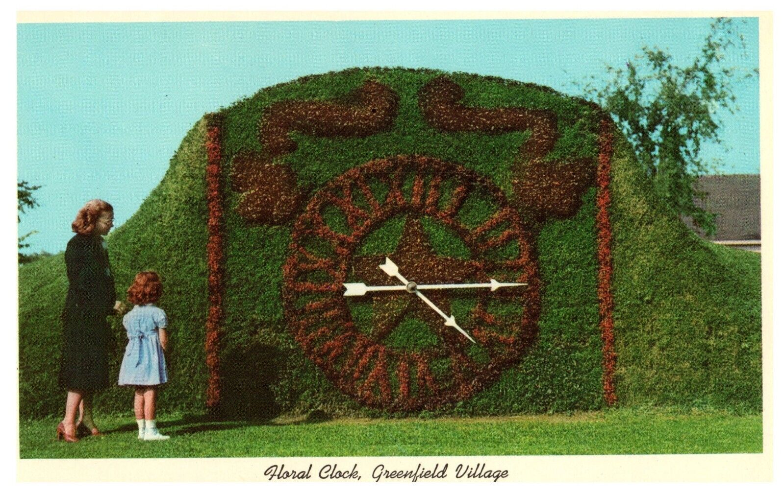 Floral Clock Greenfield Village Dearborn Michigan Vintage Postcard 