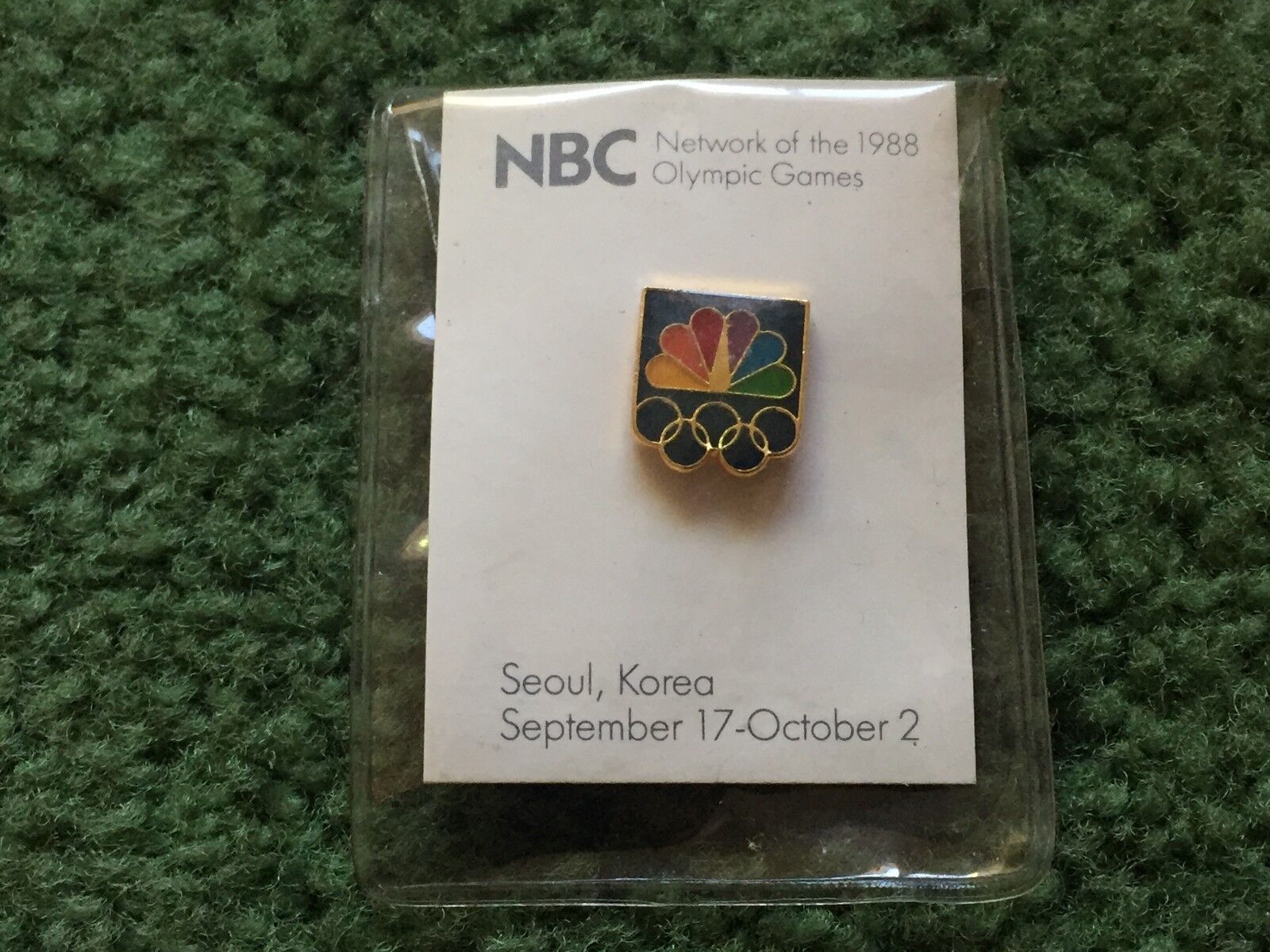 VINTAGE 1988 NBC SEOUL, KOREA ENAMEL OLYMPIC BADGE PIN NEW