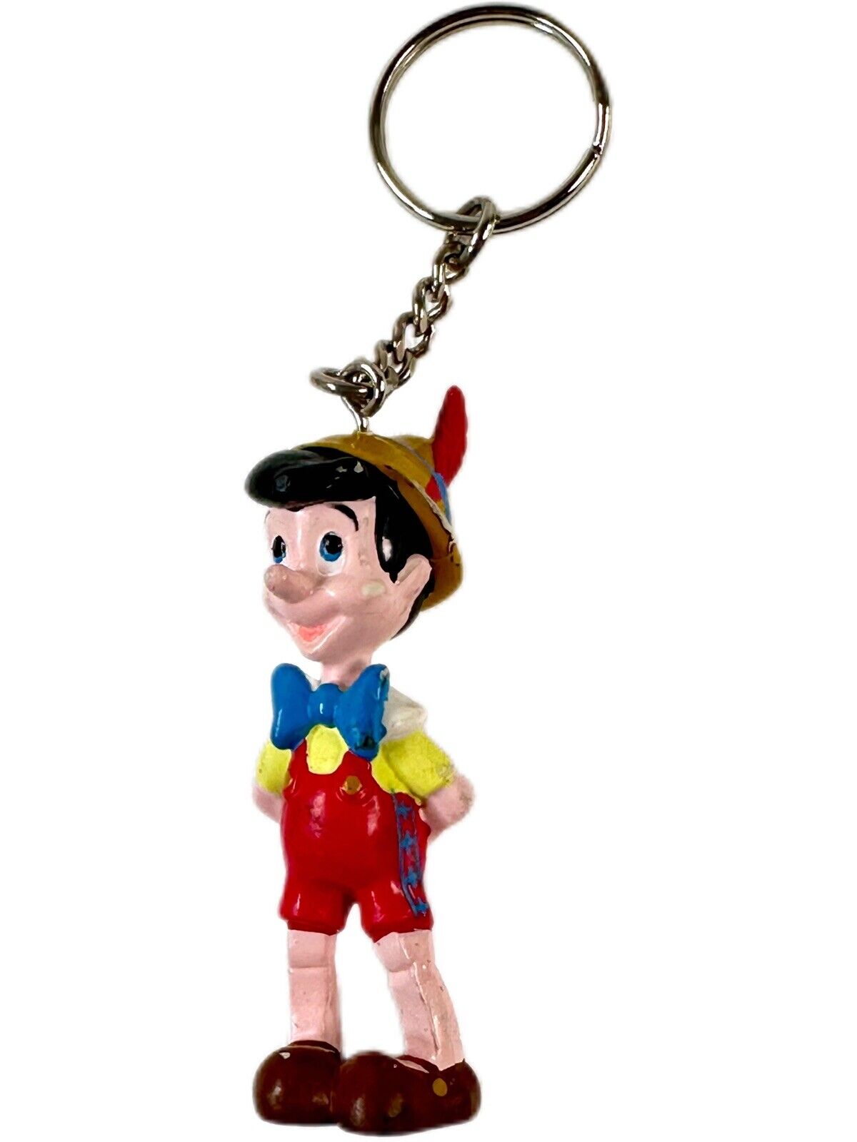 Pinocchio Vintage 80s Disney PVC Rubber Car Disney Keychain Figurine Rare 2.5”