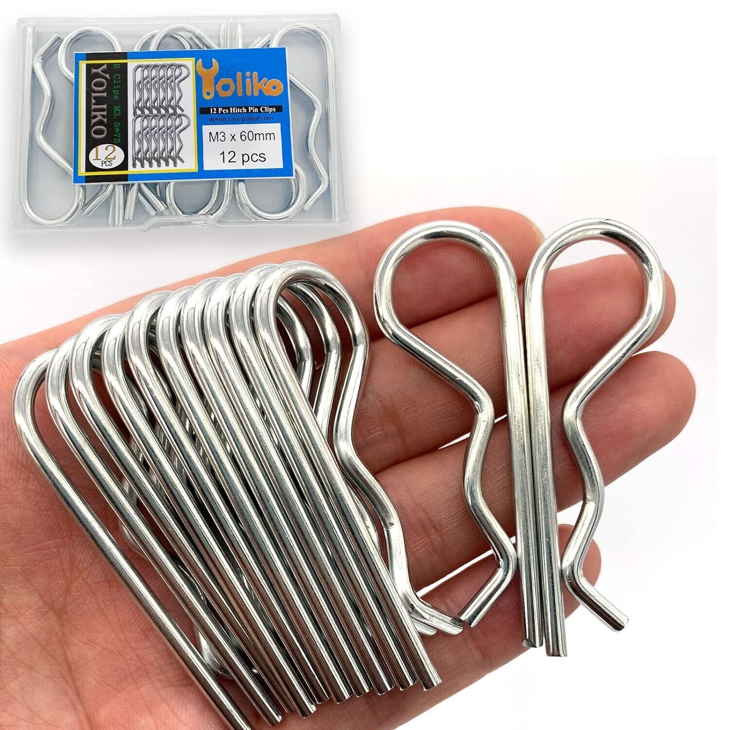 12 Pcs Heavy Duty Hitch Pins Clip R Clips Spring Retaining Wire Hair Pins