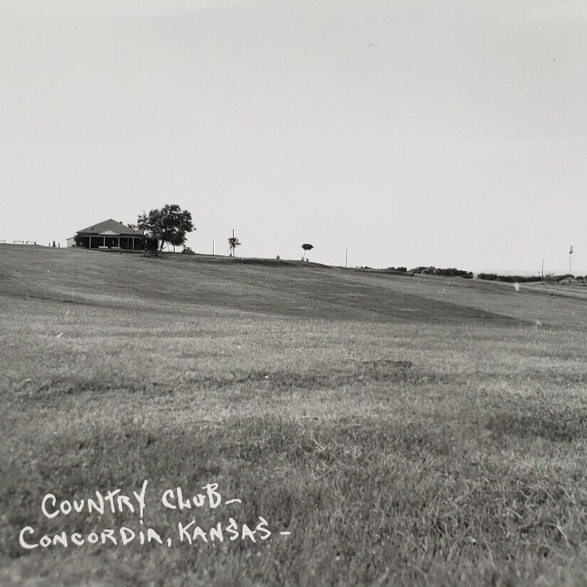 Concordia Country Club Kansas RPPC Postcard 1940s Golf Course Vintage Photo K627