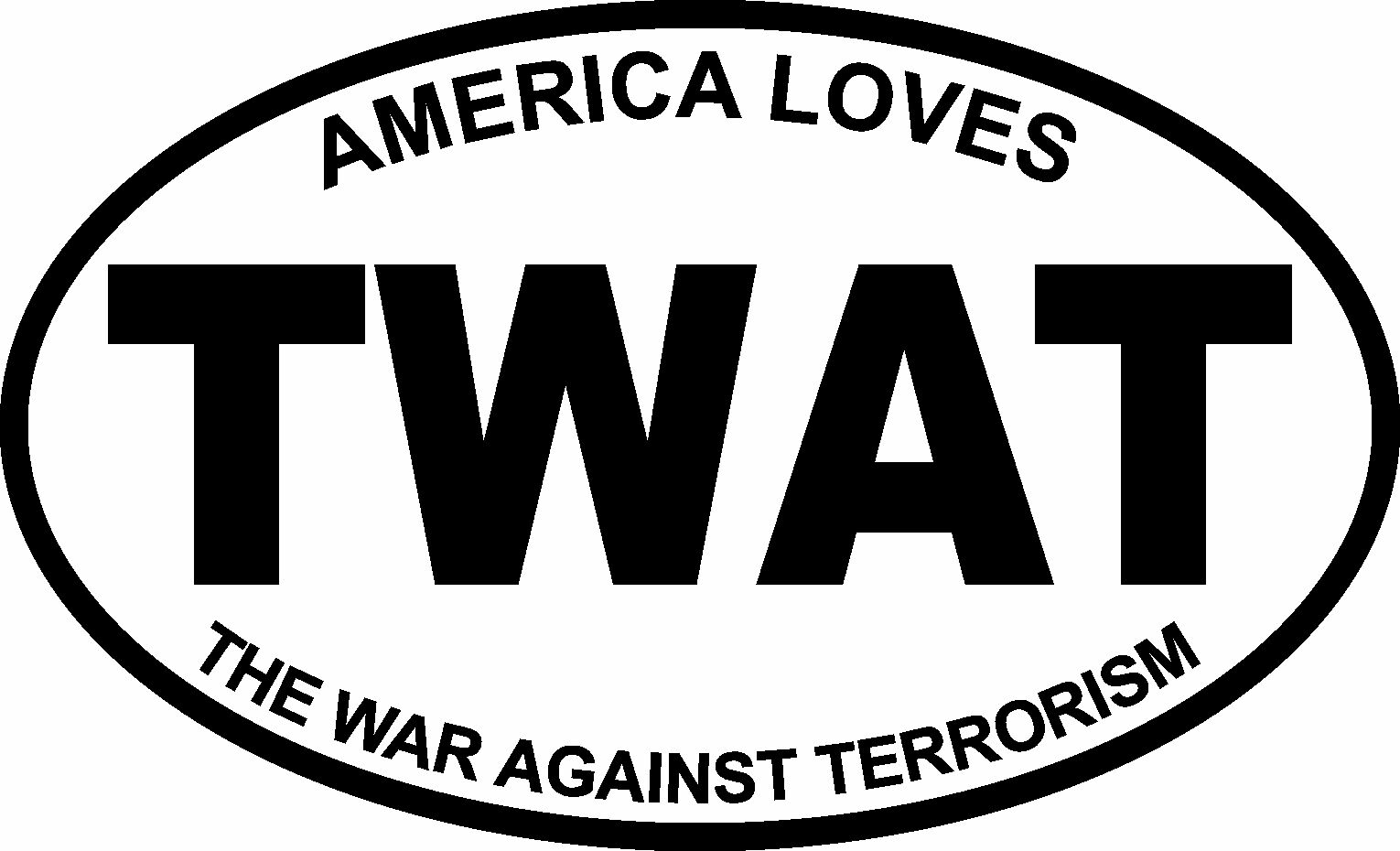 AMERICA LOVES TWAT TERRORISM ISIS TRUMP DECAL WINDOW BUMPER STICKER POLITICAL 