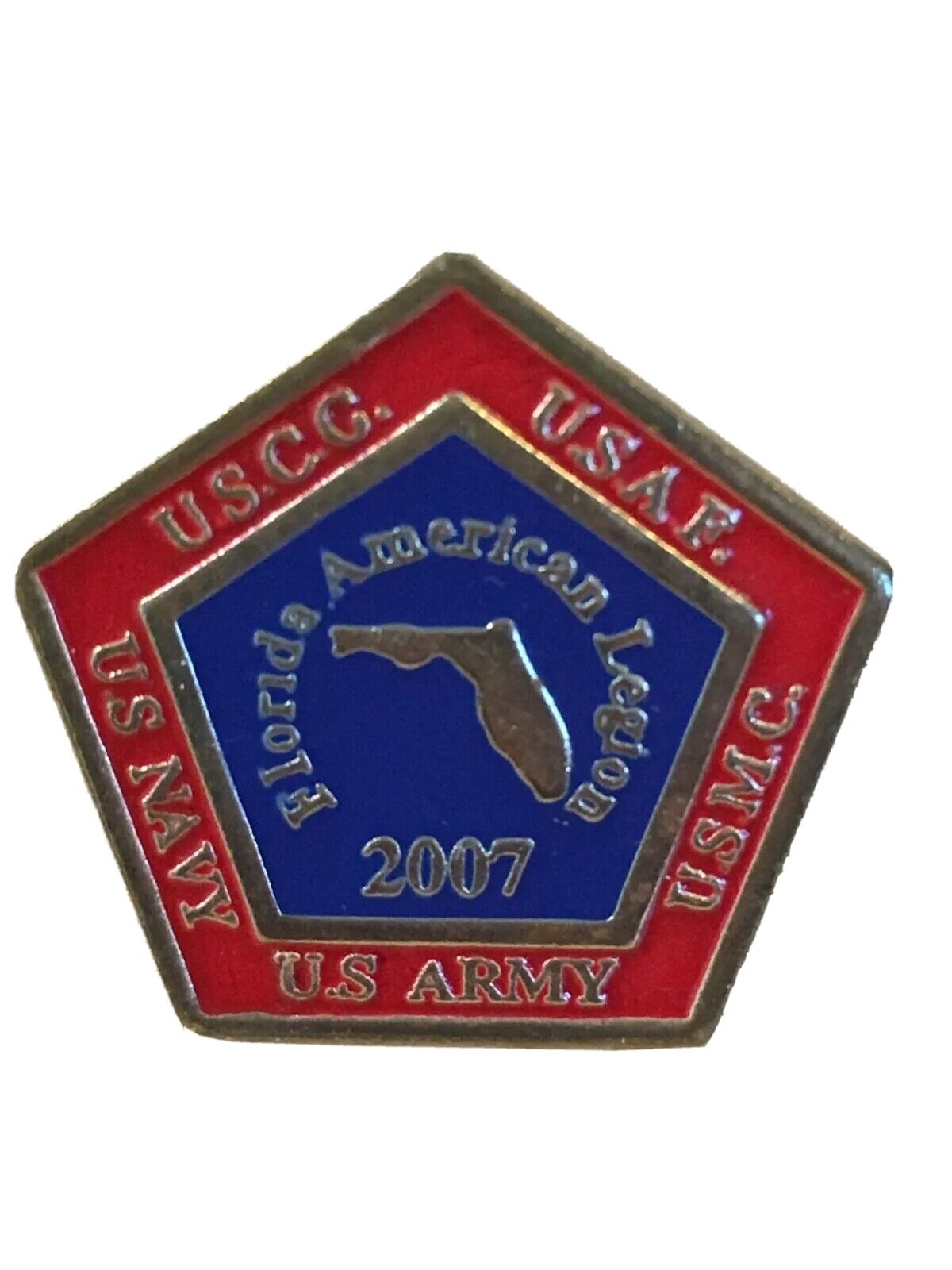 2007 Florida American Legion 3/4 Inch Lapel Pinback Vintage Pin 