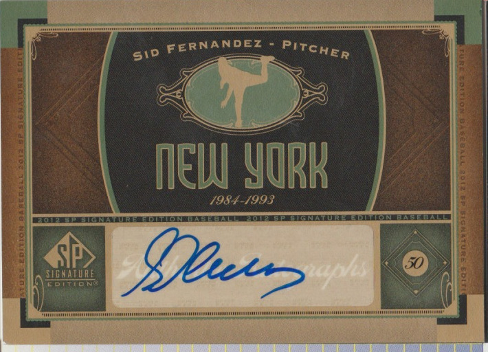 Sid Fernandez 2012 UD SP Signature Edition New York autograph auto card NYM3