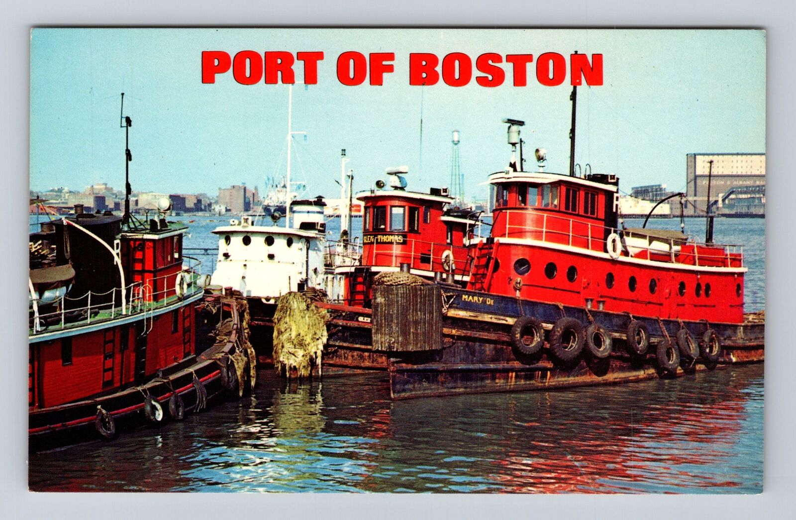 Boston MA-Massachusetts, Port, Antique, Vintage Souvenir Postcard