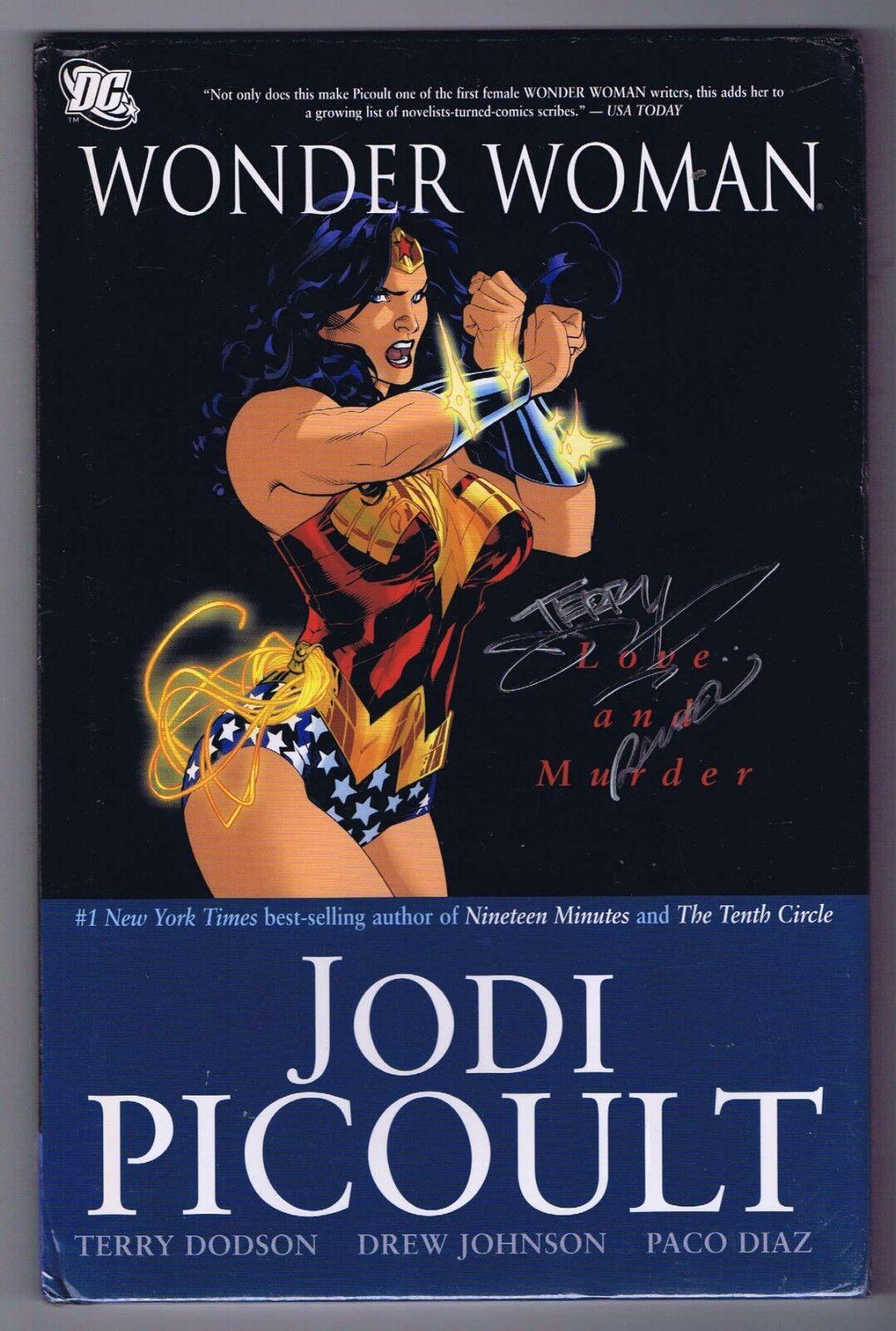 Wonder Woman Love & Murder HC Signed by Terry and Rachel Dodson w/COA 2007 New