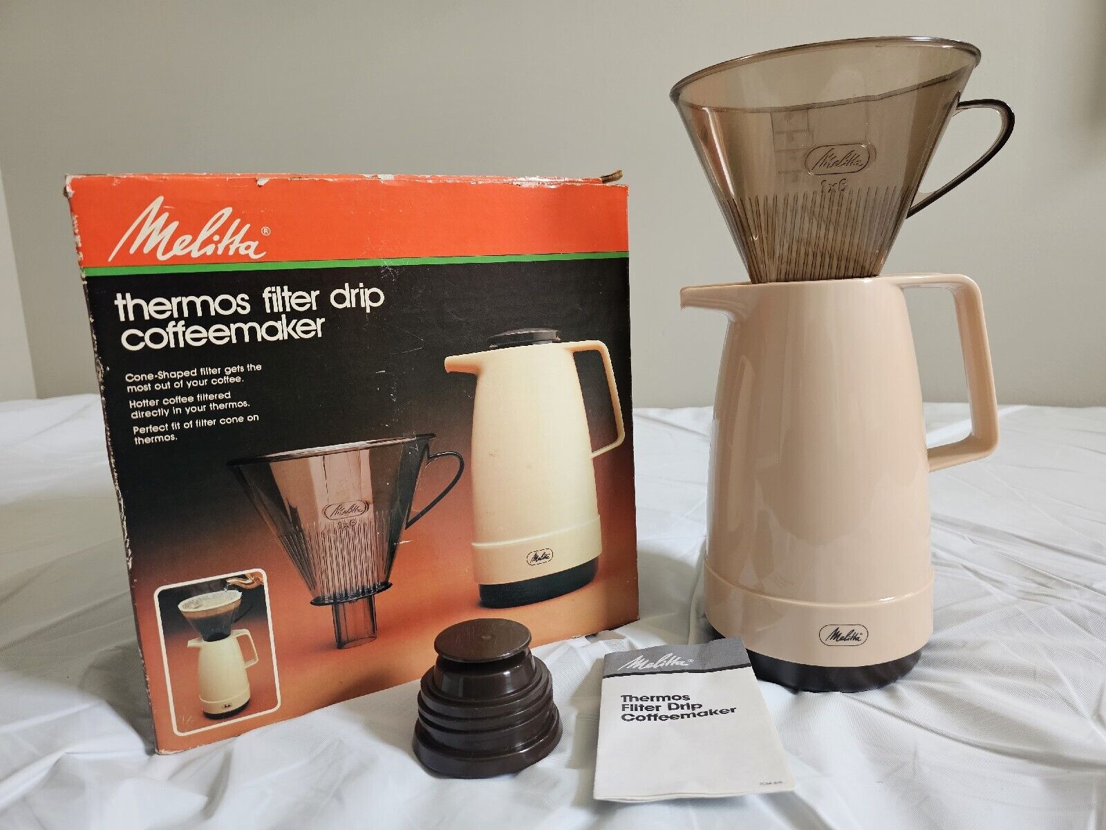 Vintage Discontinued 1983 Melitta 6 Cup Thermos Filter Drip Coffeemaker With Box
