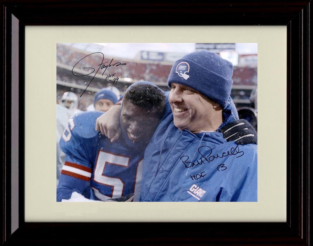 16x20 Framed Bill Parcells And Lawrence Taylor - New York Giants Autograph