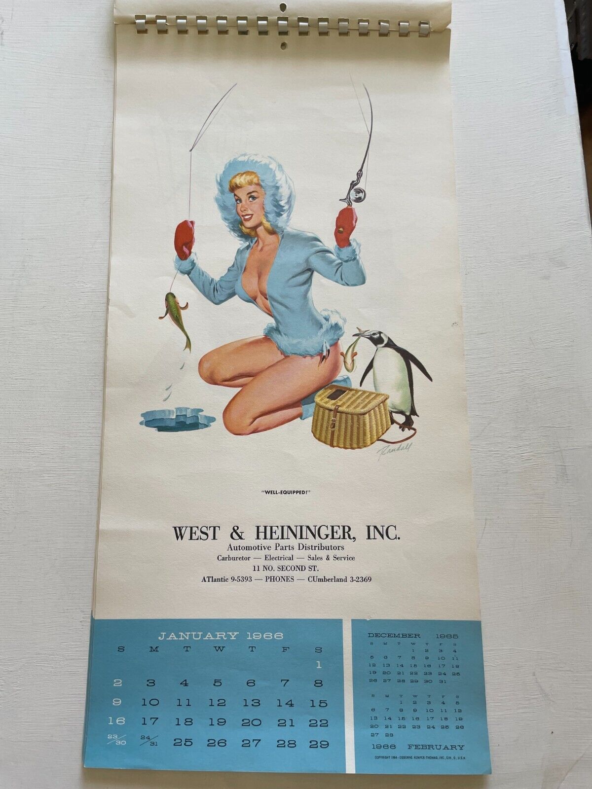 1966 Full Year Pinup Girl Calendar Date Book by Bill Randell
