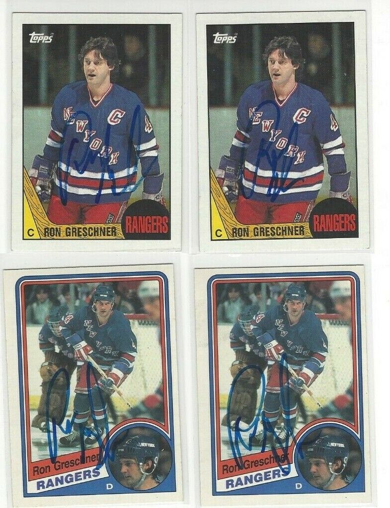  1984-85 O-Pee-Chee #141 Ron Greschner Signed Hockey Card New York Rangers