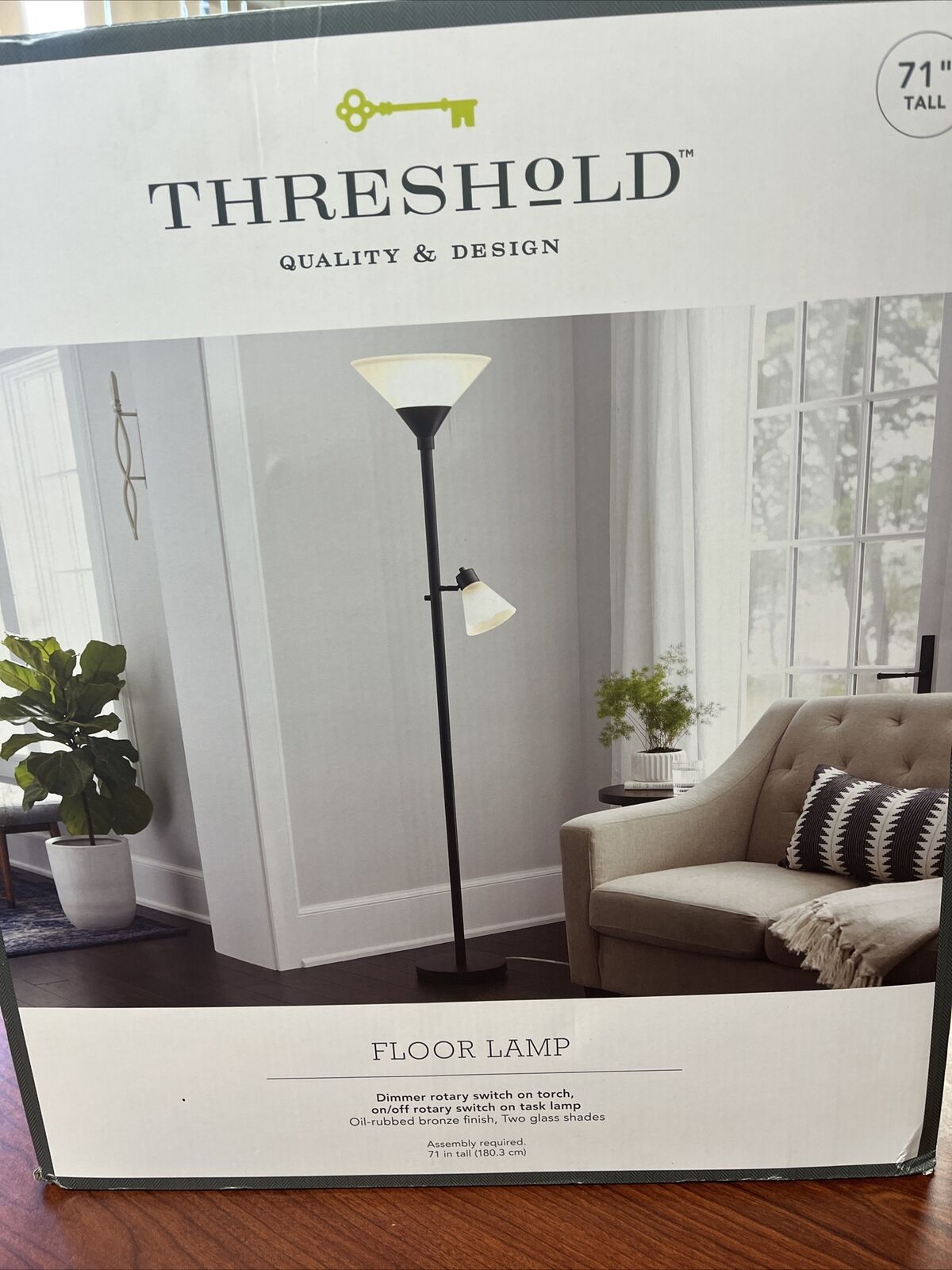 Threshold Quality & Design Floor Lamp Assembly Required 71 in tall(180.3 cm)