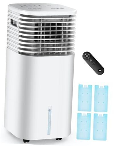 4-IN-1 Portable Air Conditioners, Evaporative Air Cooler w/ 4 Modes & 3 White