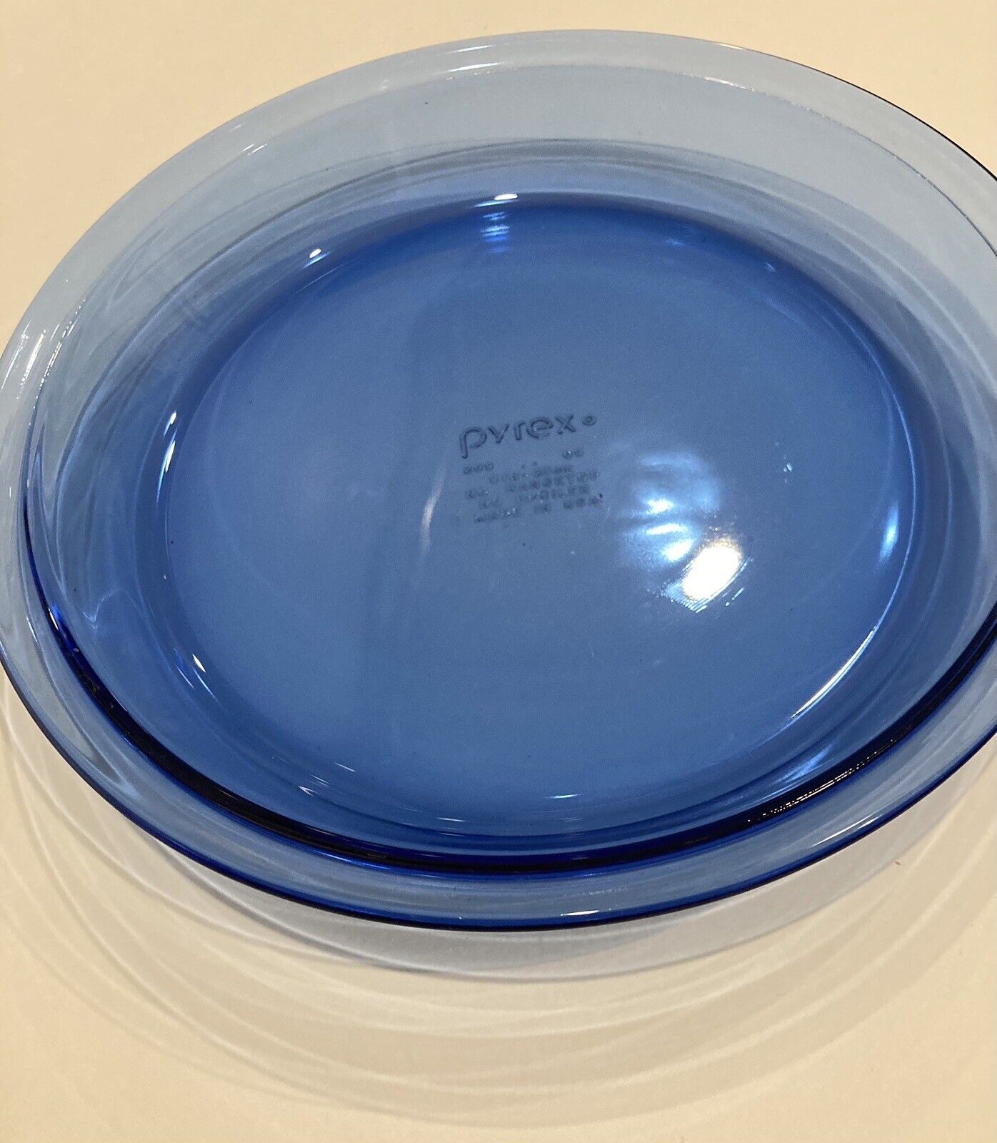 Pyrex 9 Inch Cobalt Blue #209 Glass Pie Plate Dish Flat Rim Vintage