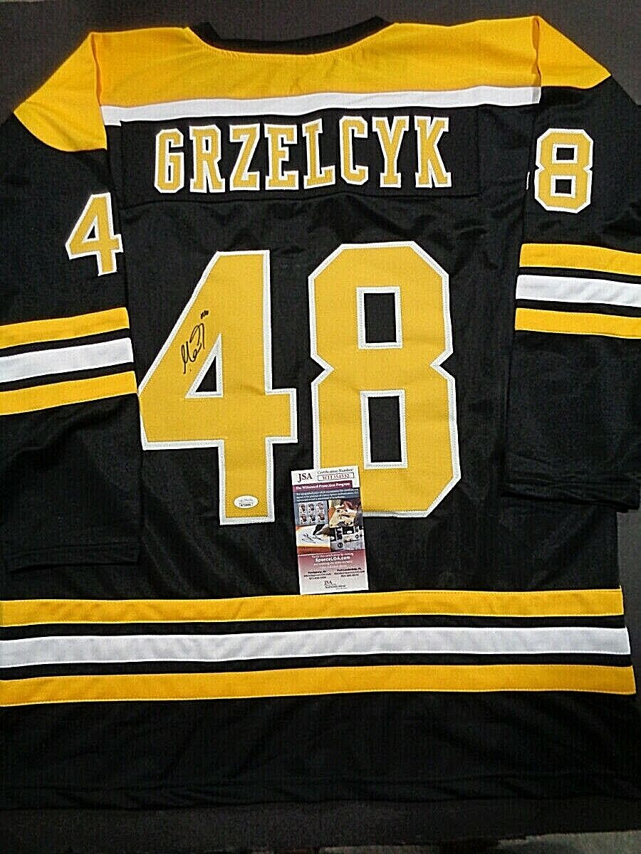 Matt Grzelcyk Boston Bruins Autographed Signed Black Style Jersey XL coa-JSA+