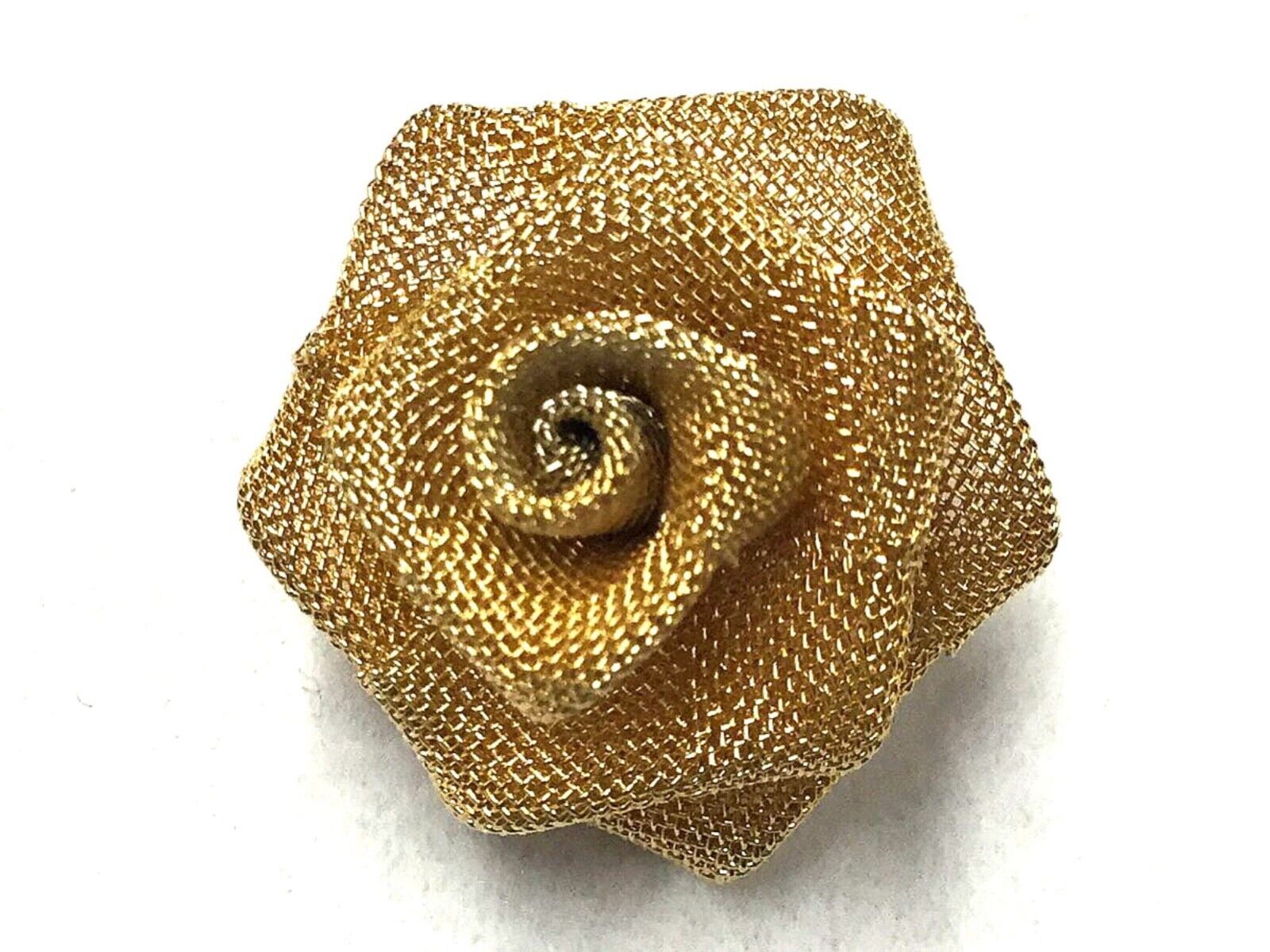 STUNNING NOS ITALY COUTURE Fine Metal Mesh Rose Flower Sewing Button S88