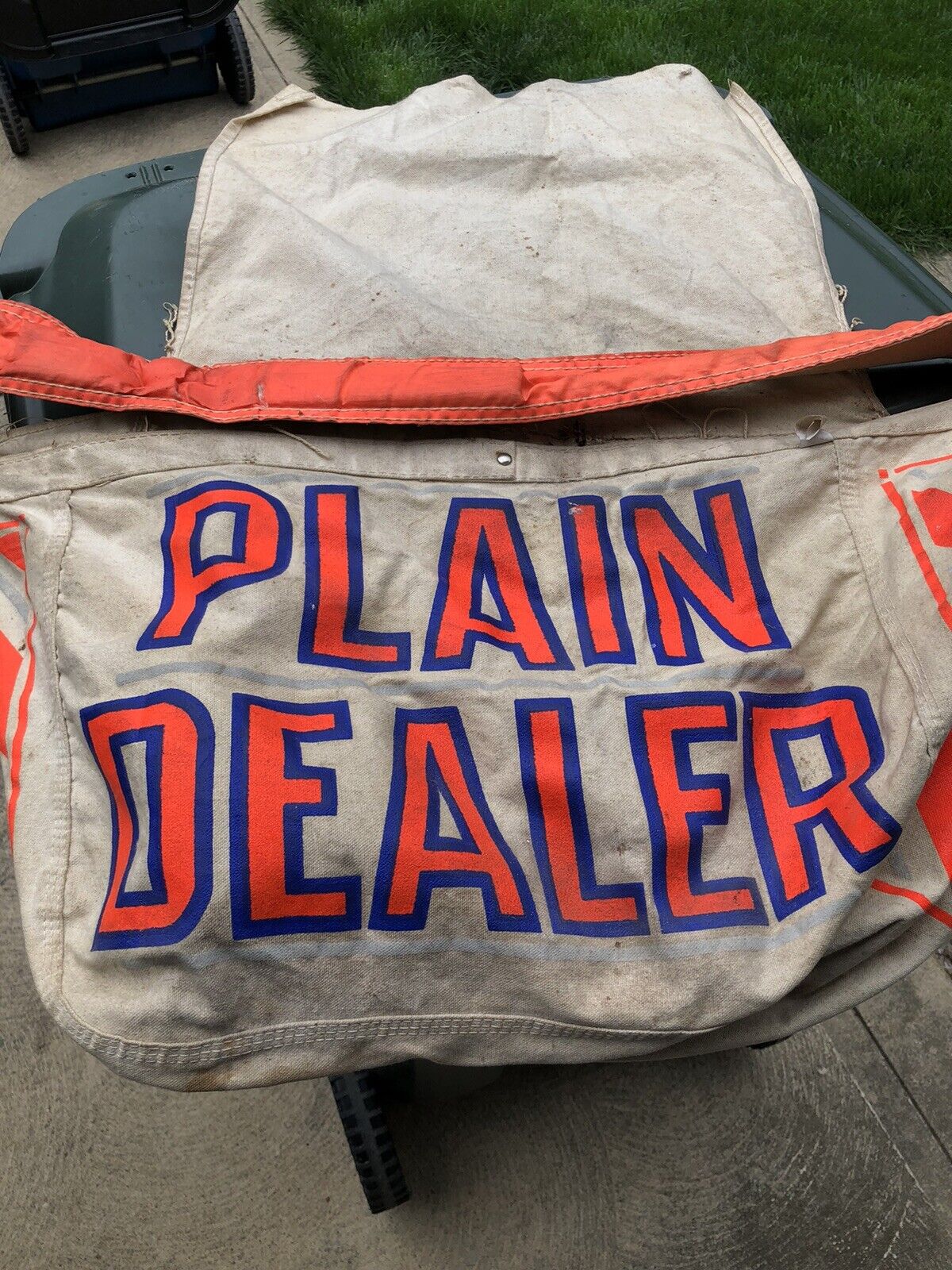 B Cleveland Plain Dealer Newspaper Delivery Bag- Vintage- Newsboy