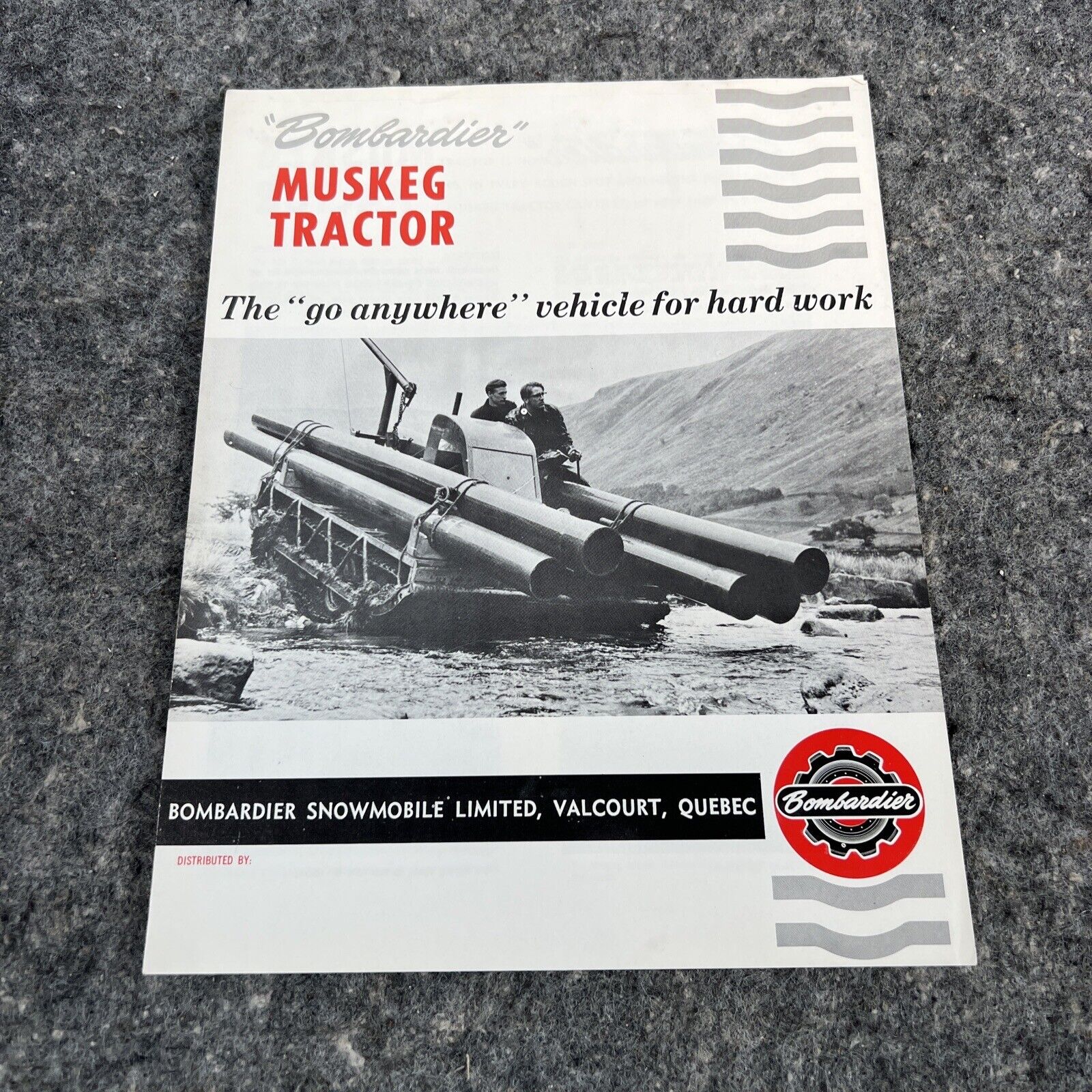 Vtg Orig Bombardier Muskeg Tractor Crawler All Terrain Vehicle Brochure Prospekt