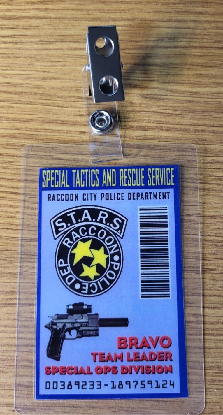 Resident Evil ID Badge-S.T.A.R.S. Bravo Team Leader Special Ops costume cosplay