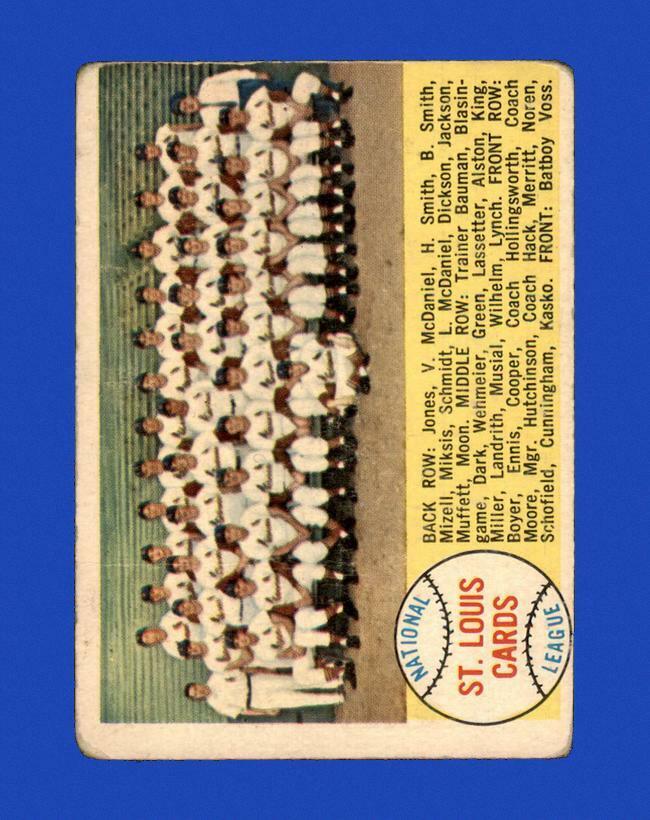 1958 Topps Set Break #216 St. Louis Cardinals LOW GRADE (crease) *GMCARDS*