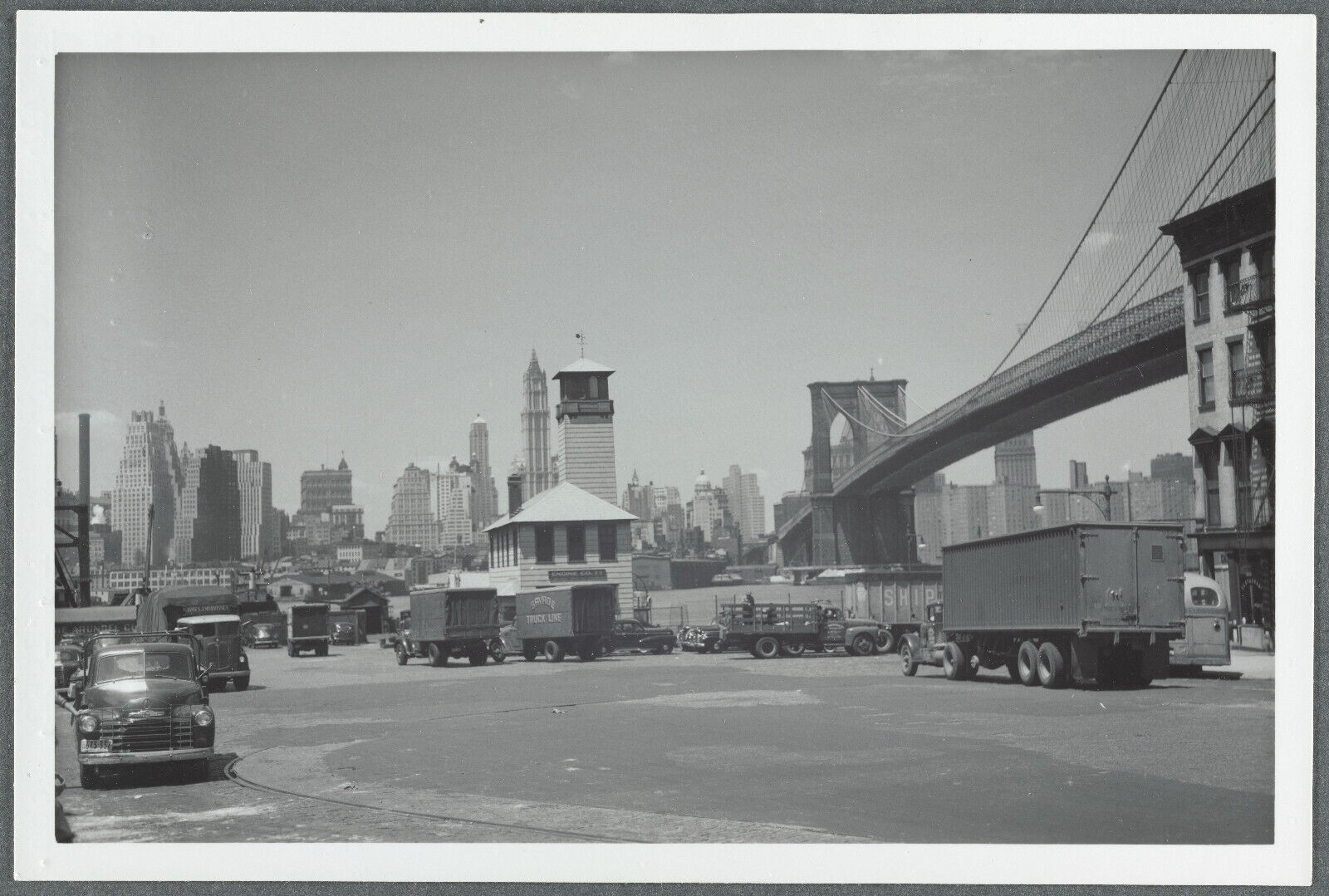 Old 4X6 Photo, 1950's View from the foot of Fulton Street, Brooklyn NY 5652610
