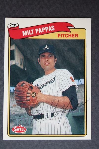 Atlanta Braves star Milt Pappas autographed 1989 Swell baseball card-VINTAGE